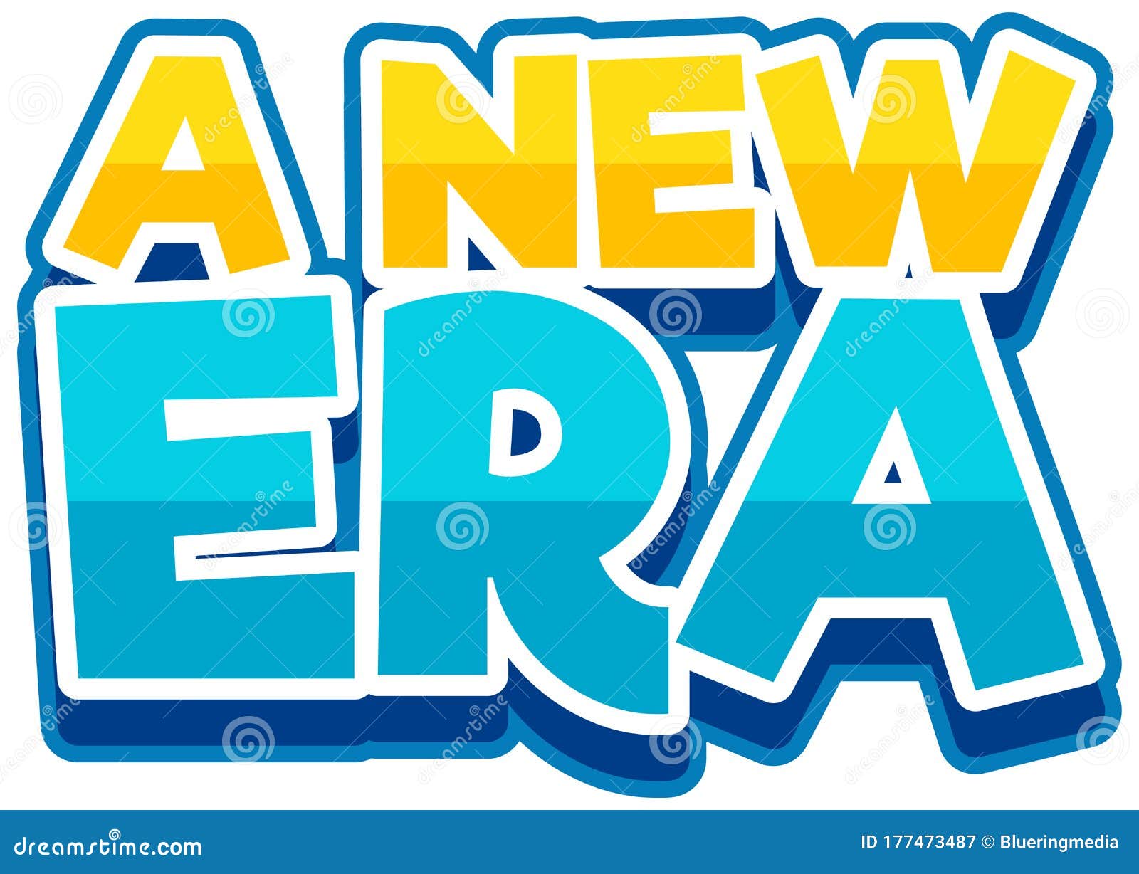 Font Design for Word a New Era on White Background Stock Vector