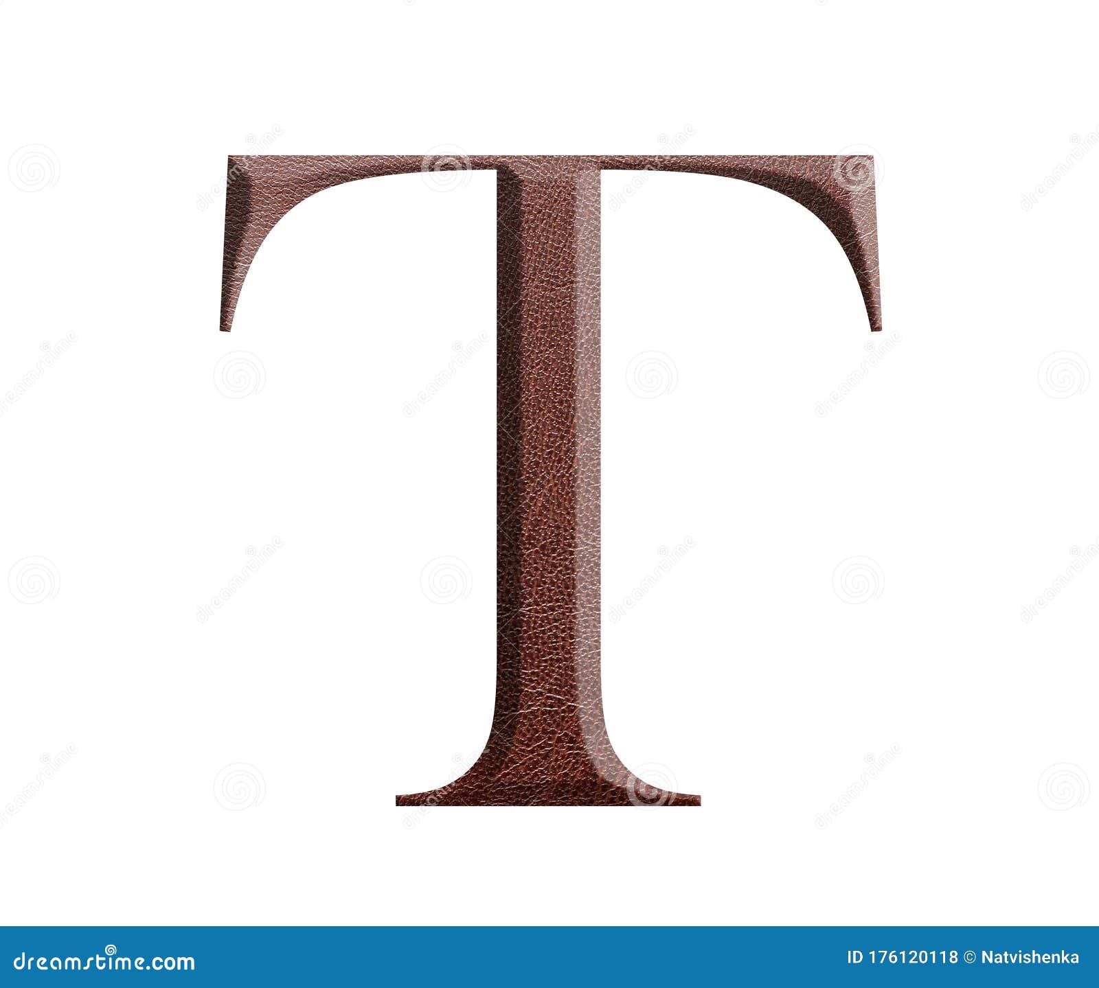 The Font English Alphabet Of Brown Leather Letter T From A Brown