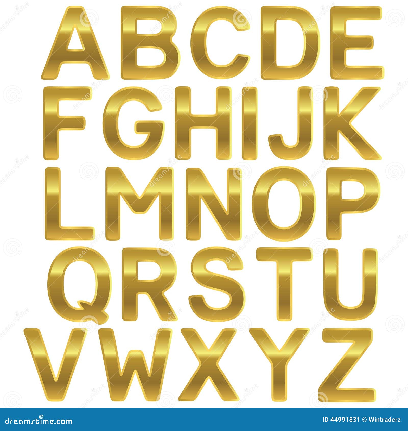 Gold 3D Letter Font