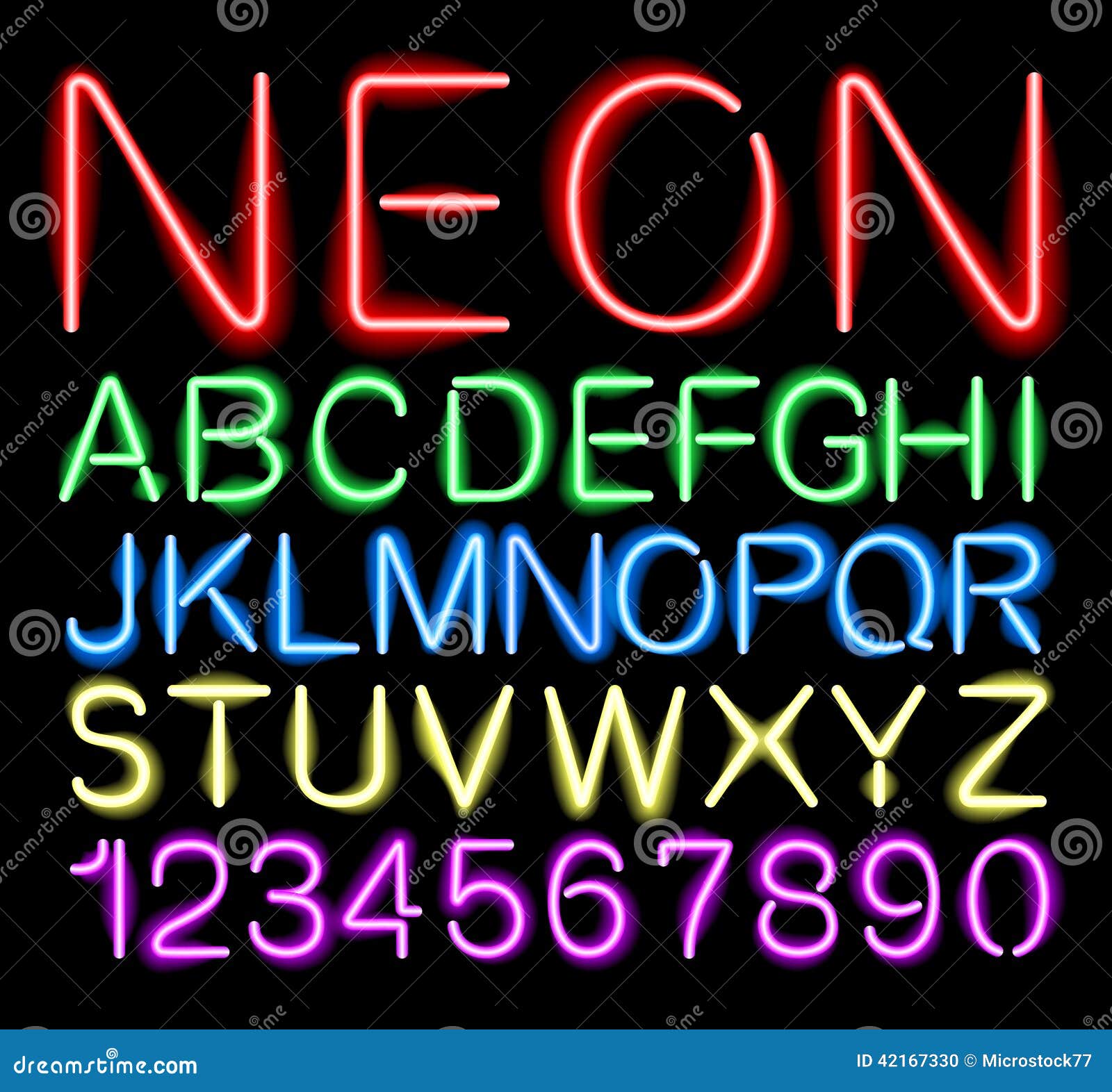 Font Neon Light Illustration Megapixl