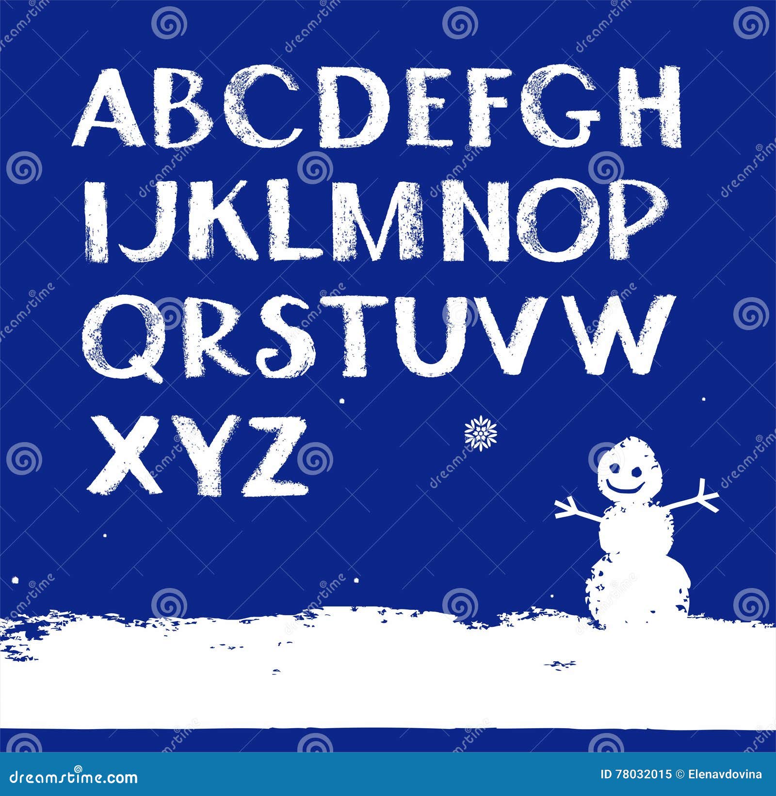 Download Font Snow, English Alphabet, Uppercase, Vector. Stock ...