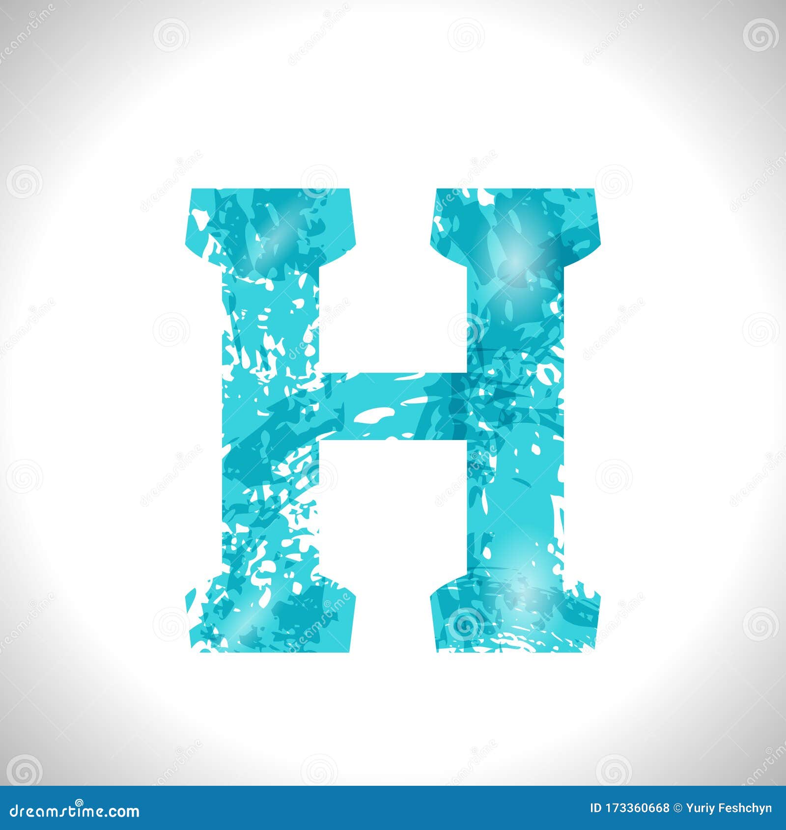 Grunge Symbol H. Font Blue Brush Sketch Style Stock Illustration ...