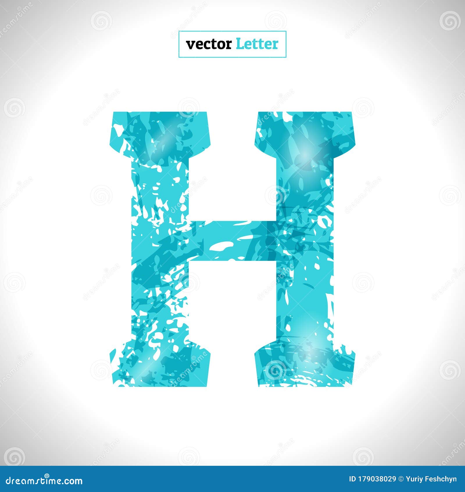 Grunge Vector Symbol H. Font Blue Sketch Style Stock Illustration ...