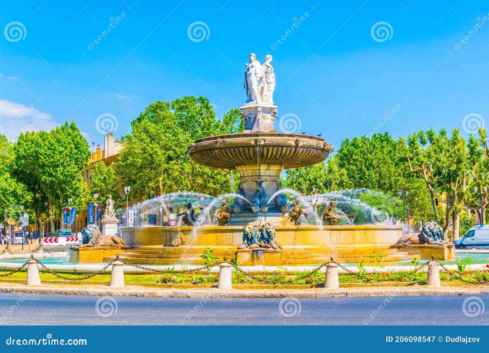 Fontaine De La Rotonde at Aix-en-Provence, France Stock Image - Image ...
