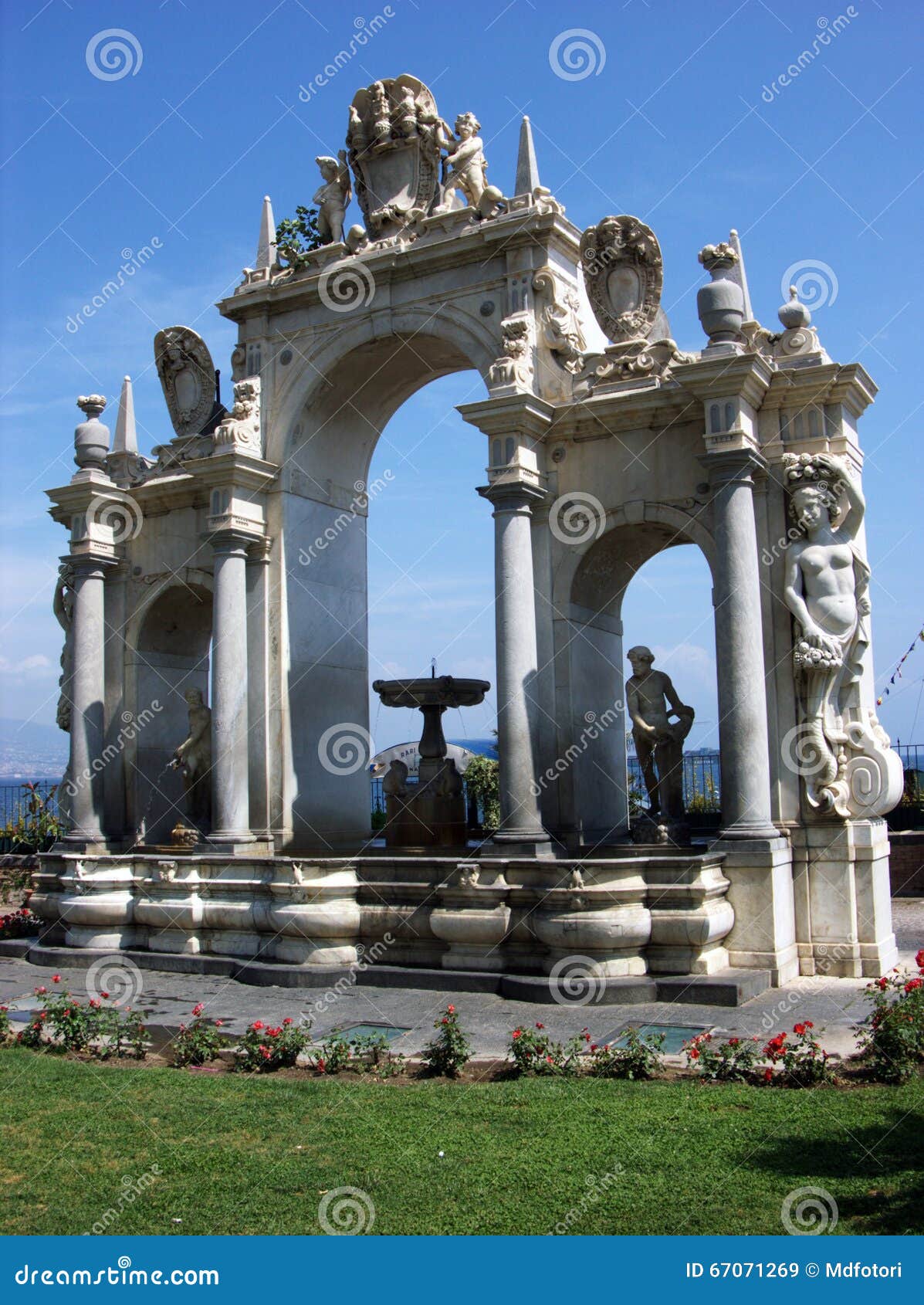 the fontana del gigante,immacolatella,fountain of the giant in naples-italy