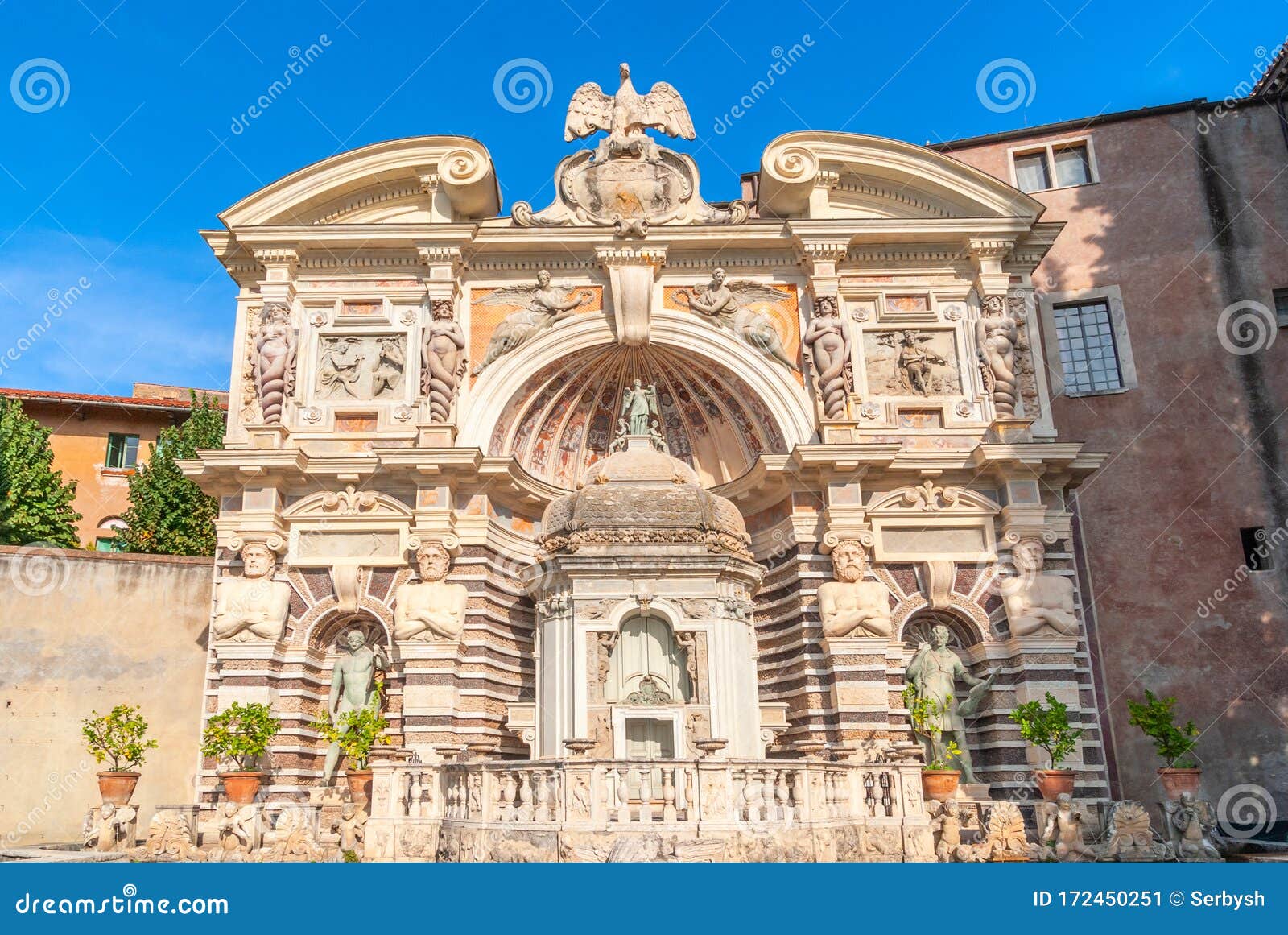 fontane del nettuno e dell` organo at villa d`este in tivoli, italy