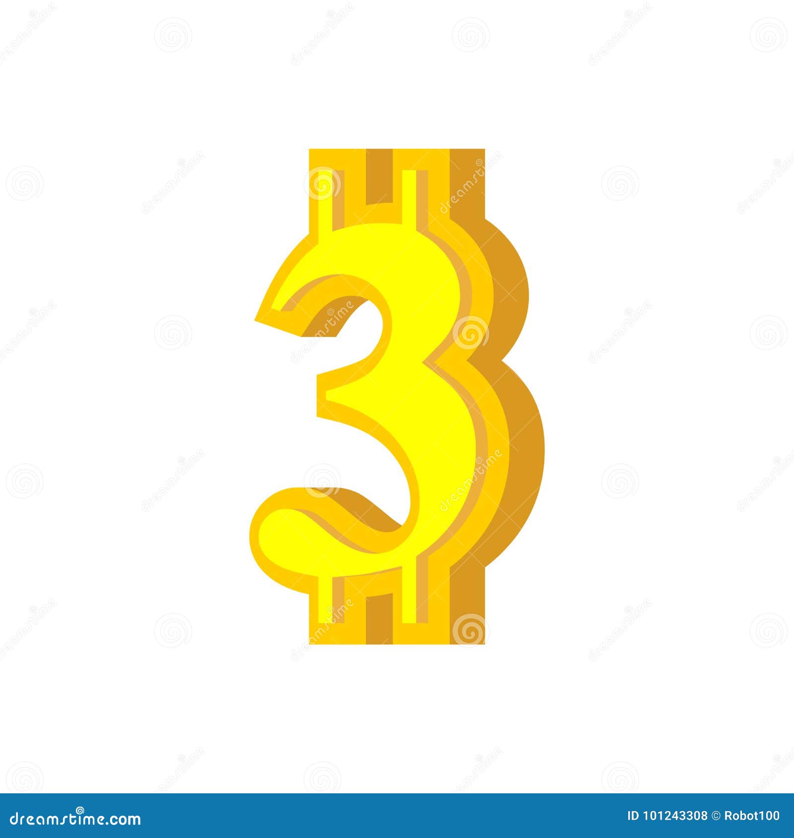 Fonte Do Bitcoin De 3 Numerais Alfabeto Cripto Numérico Da Moeda Três  Ilustração do Vetor - Ilustração de conceptual, dinheiro: 101243308