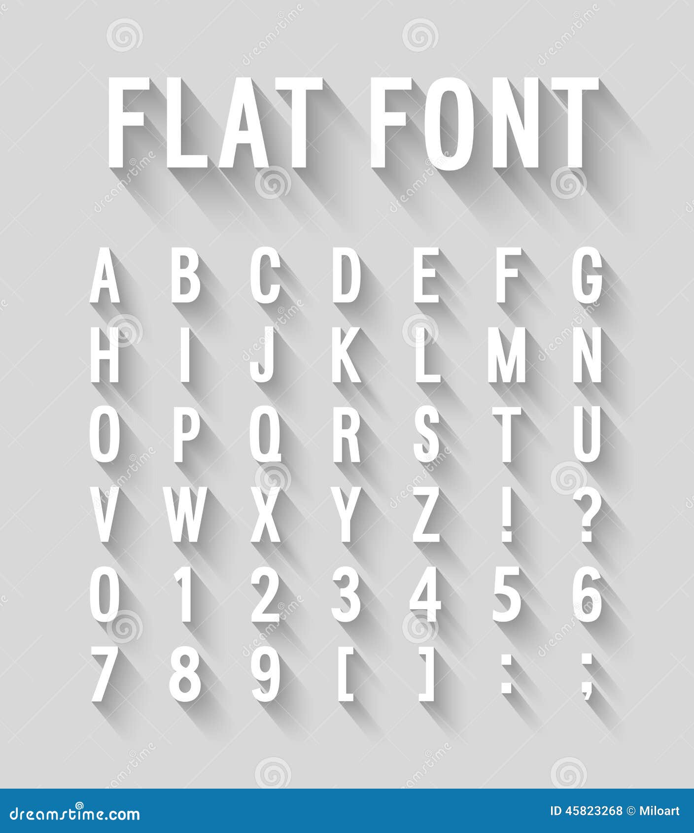 Fonte Lisa Com Efeito De Sombra Longo Ilustração do Vetor Ilustração