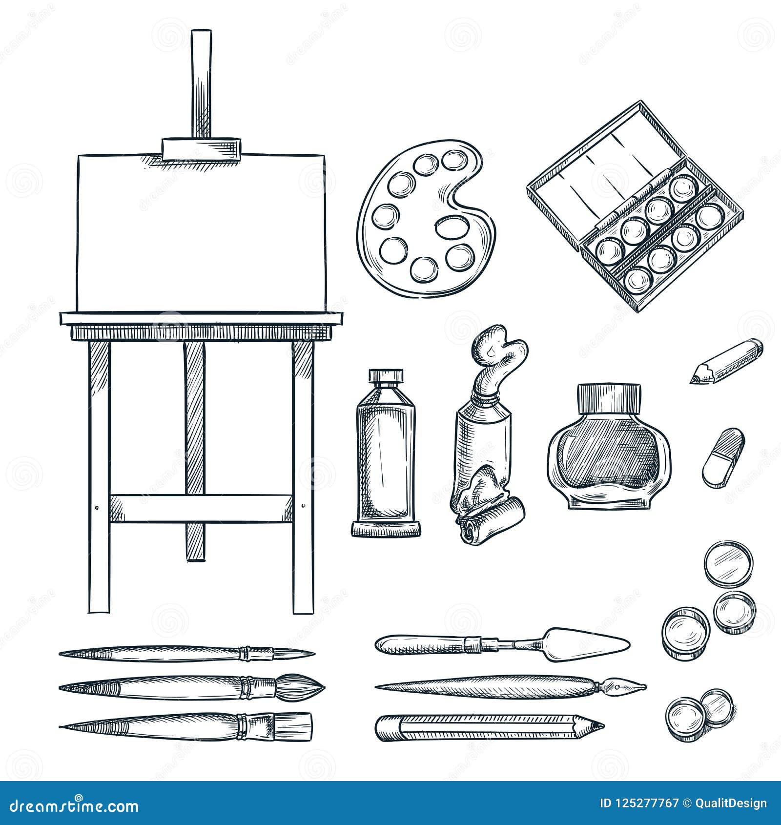 Escrever ou pintar, mão isolada com ferramenta para desenhar e fazer  esboços. designer ou pintor usando lápis com grafite afiada. material  escolar e universitário, assinatura de estudante. vector no plano