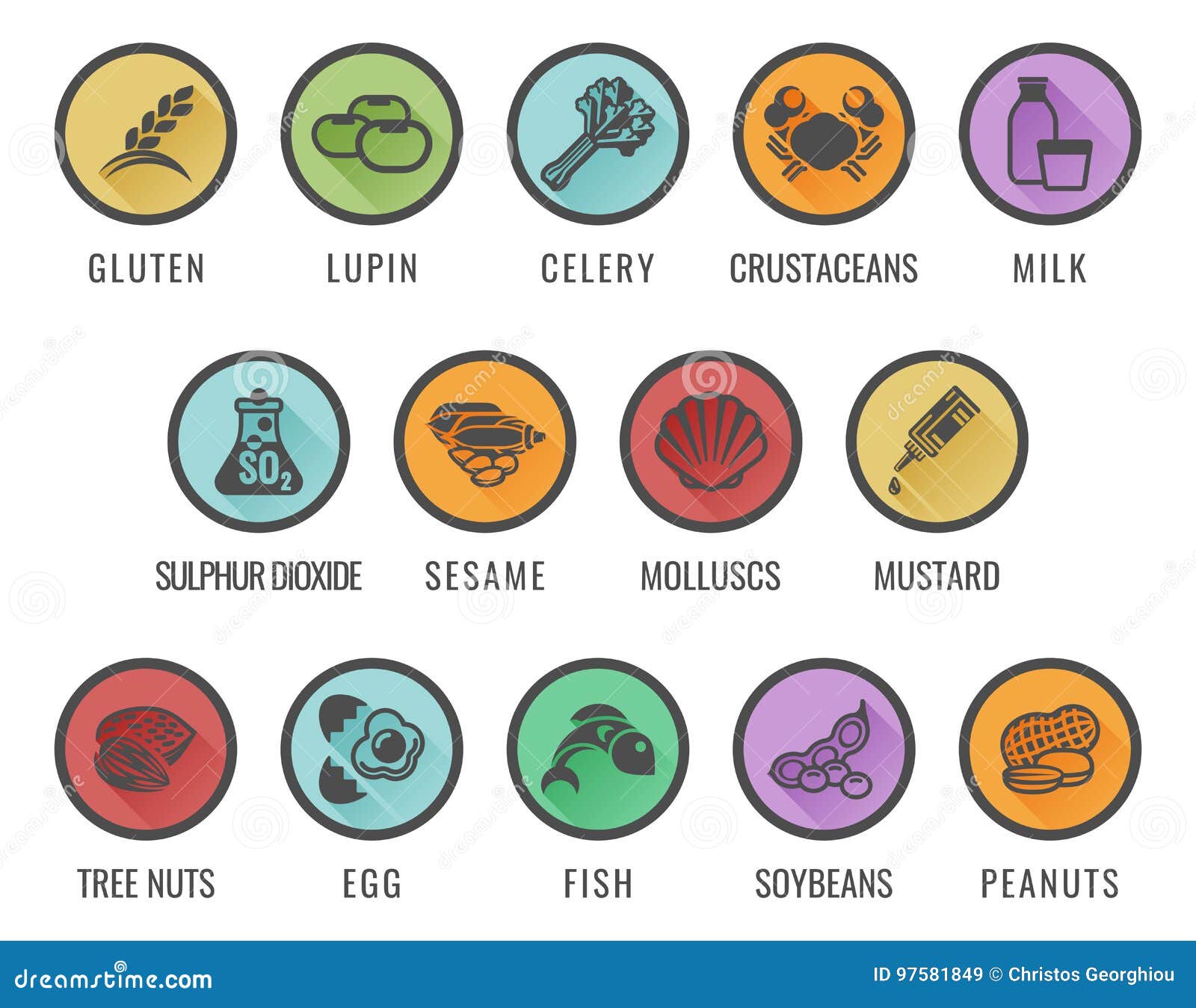 food allergen allergy icons
