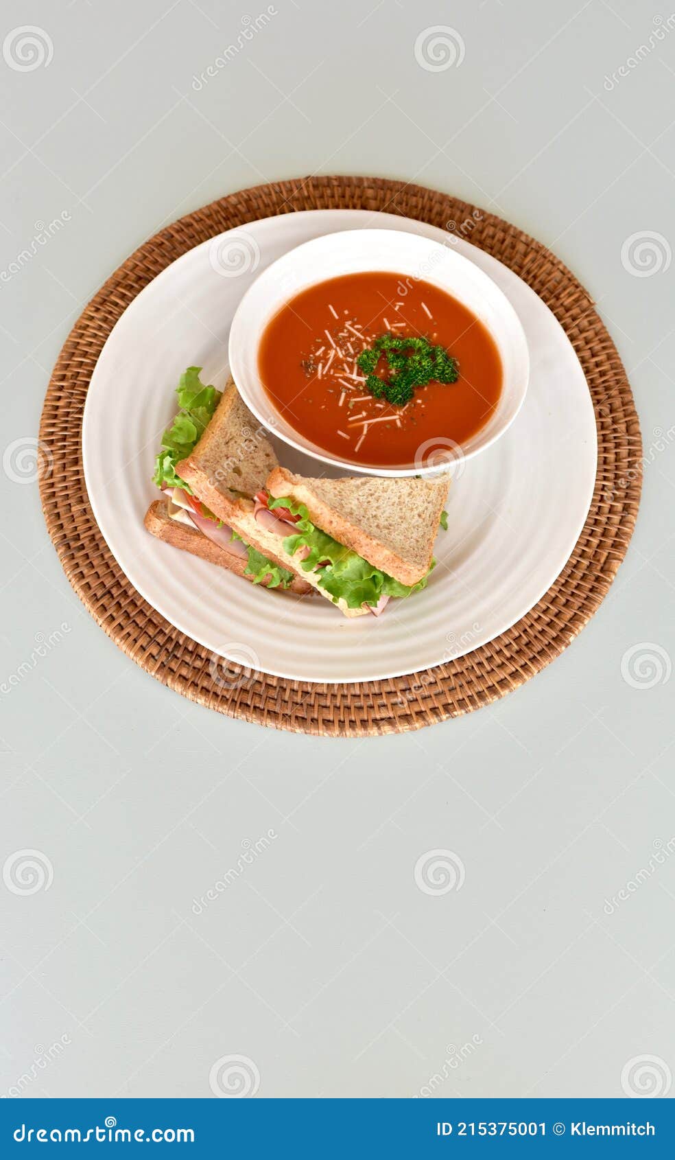 Soup and Sandwich Traditional Hot Comfort Food. Stock Image - Image of ...