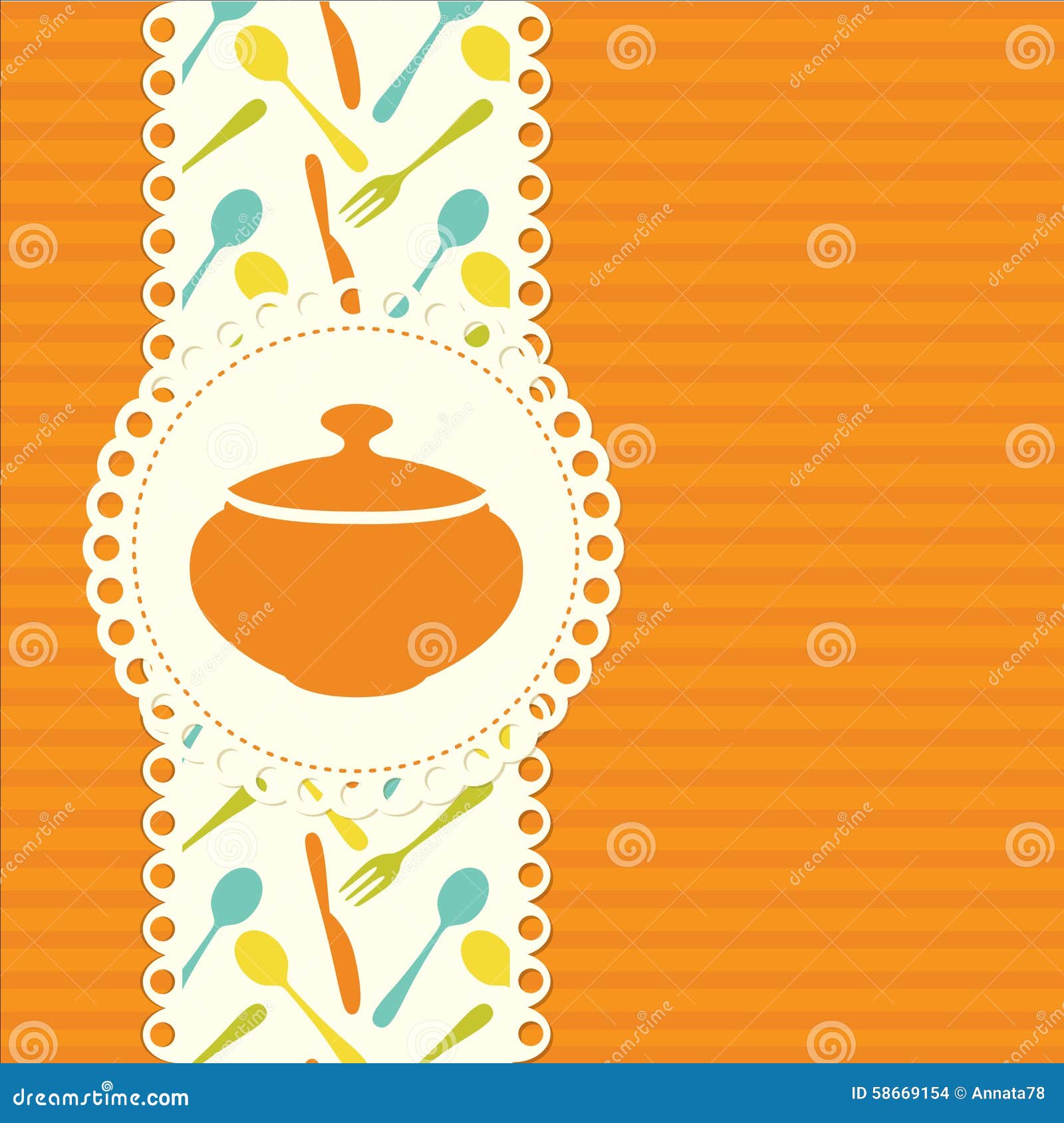 Food background stock vector. Illustration of lace, blue - 58669154