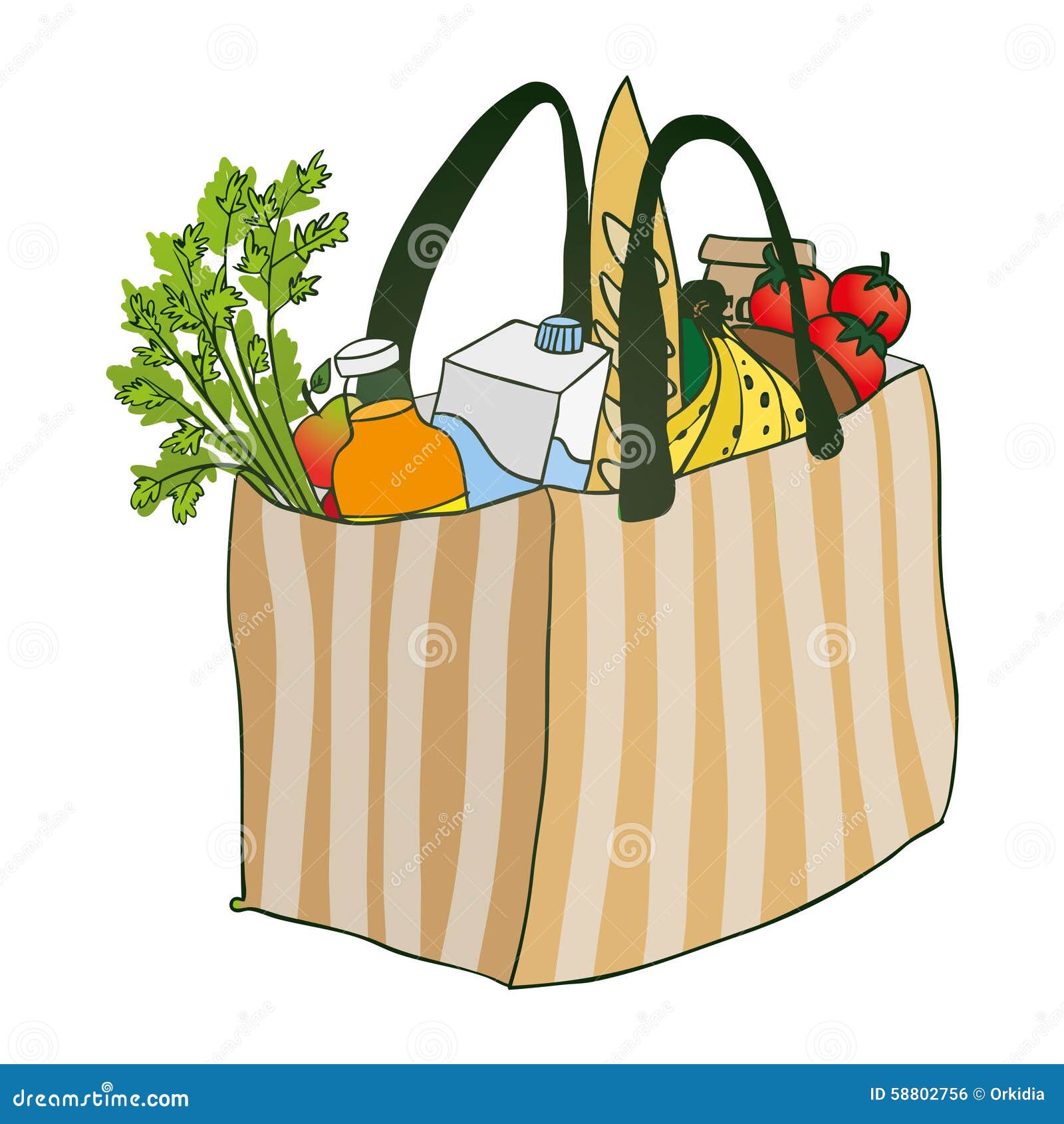 Separar esperanza Contaminado Food bag stock vector. Illustration of vegetable, list - 58802756
