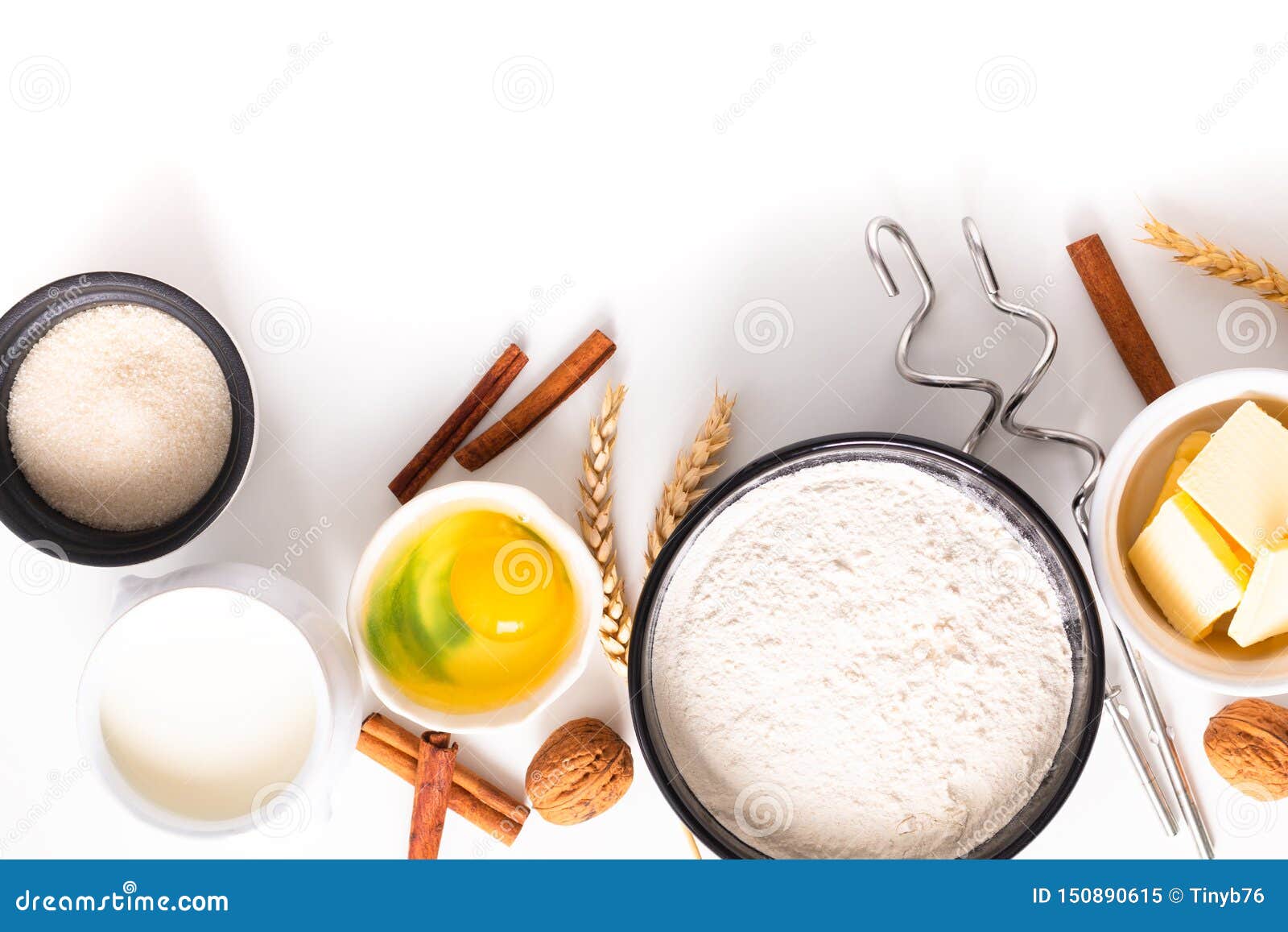 Food Baking Concept Bakery Preparation And Ingredients For Make Bread