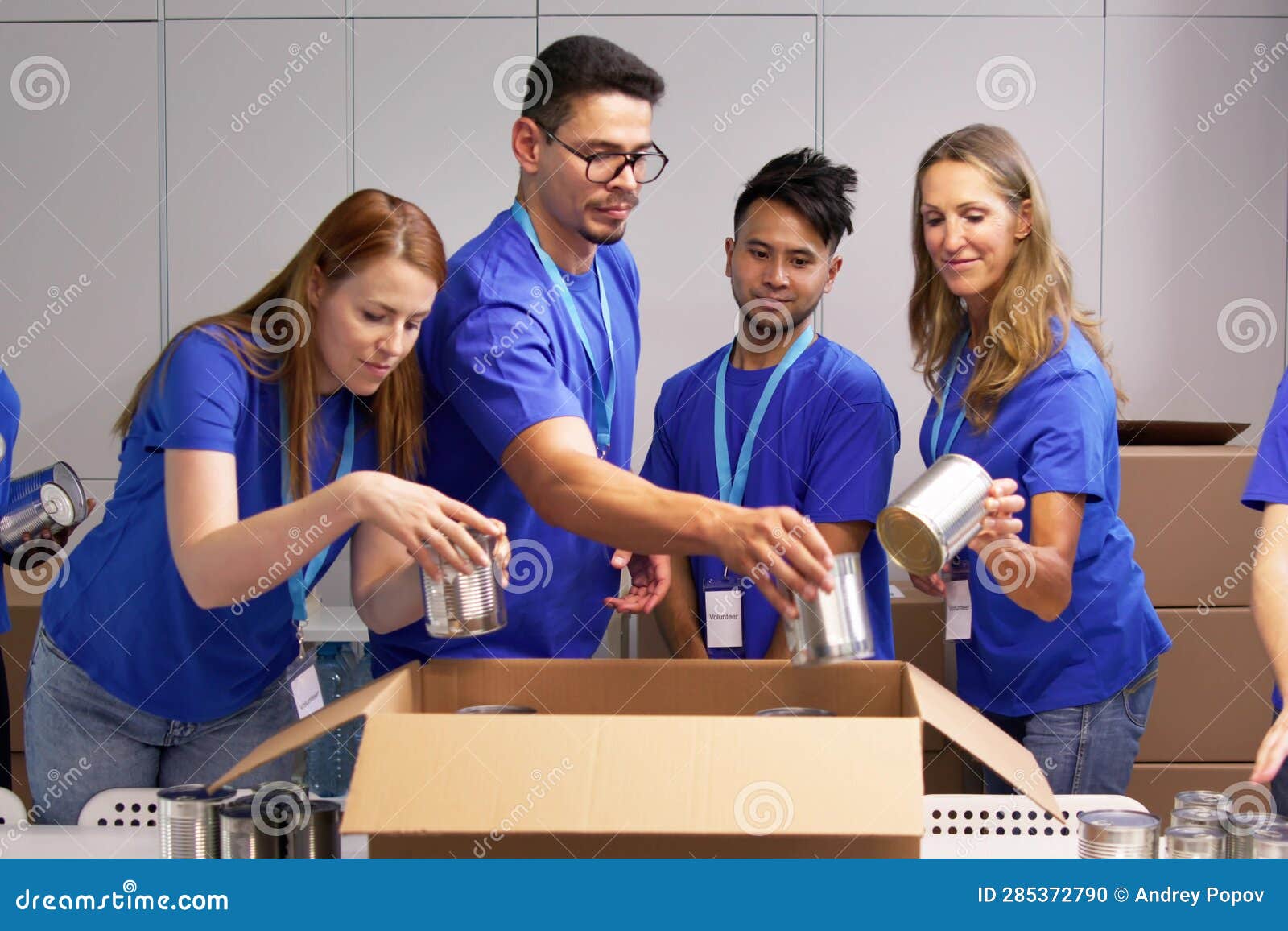 Food Bank Humanitarian Aid in Donation Boxes Stock Photo Image of
