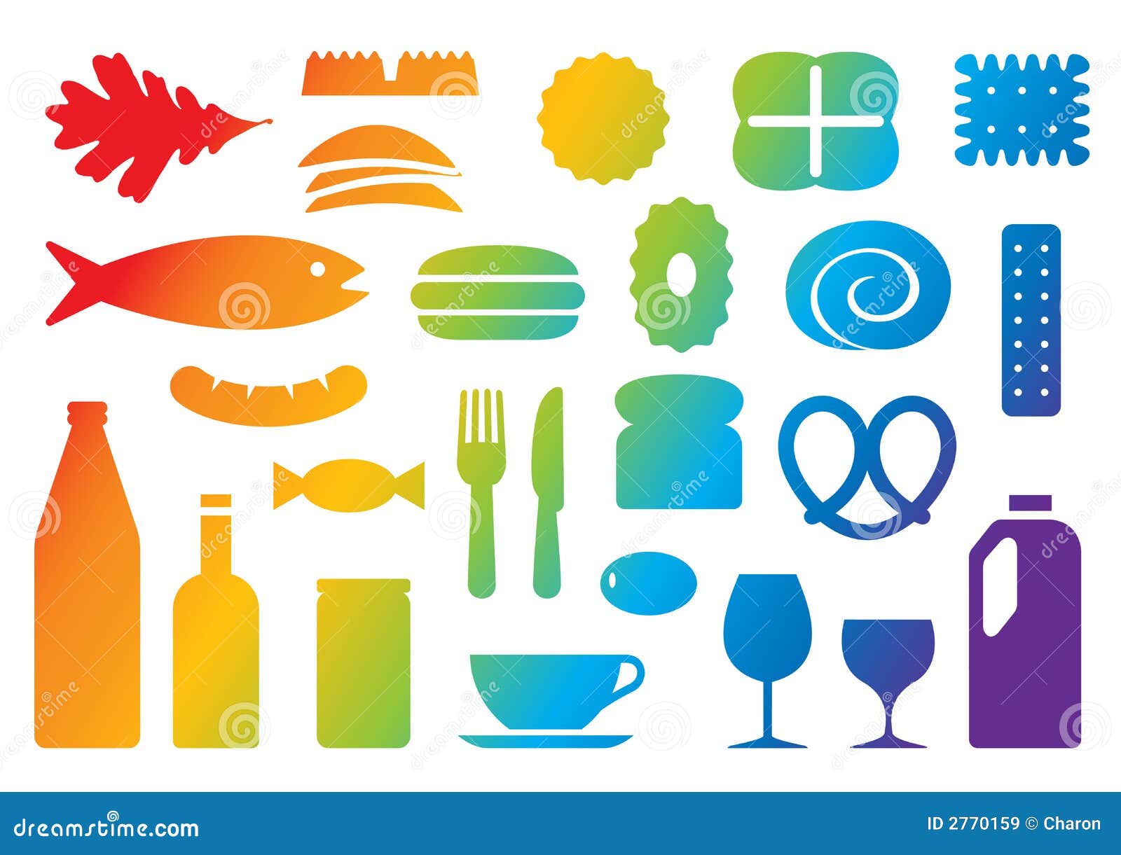 food & beverage colorful icons 