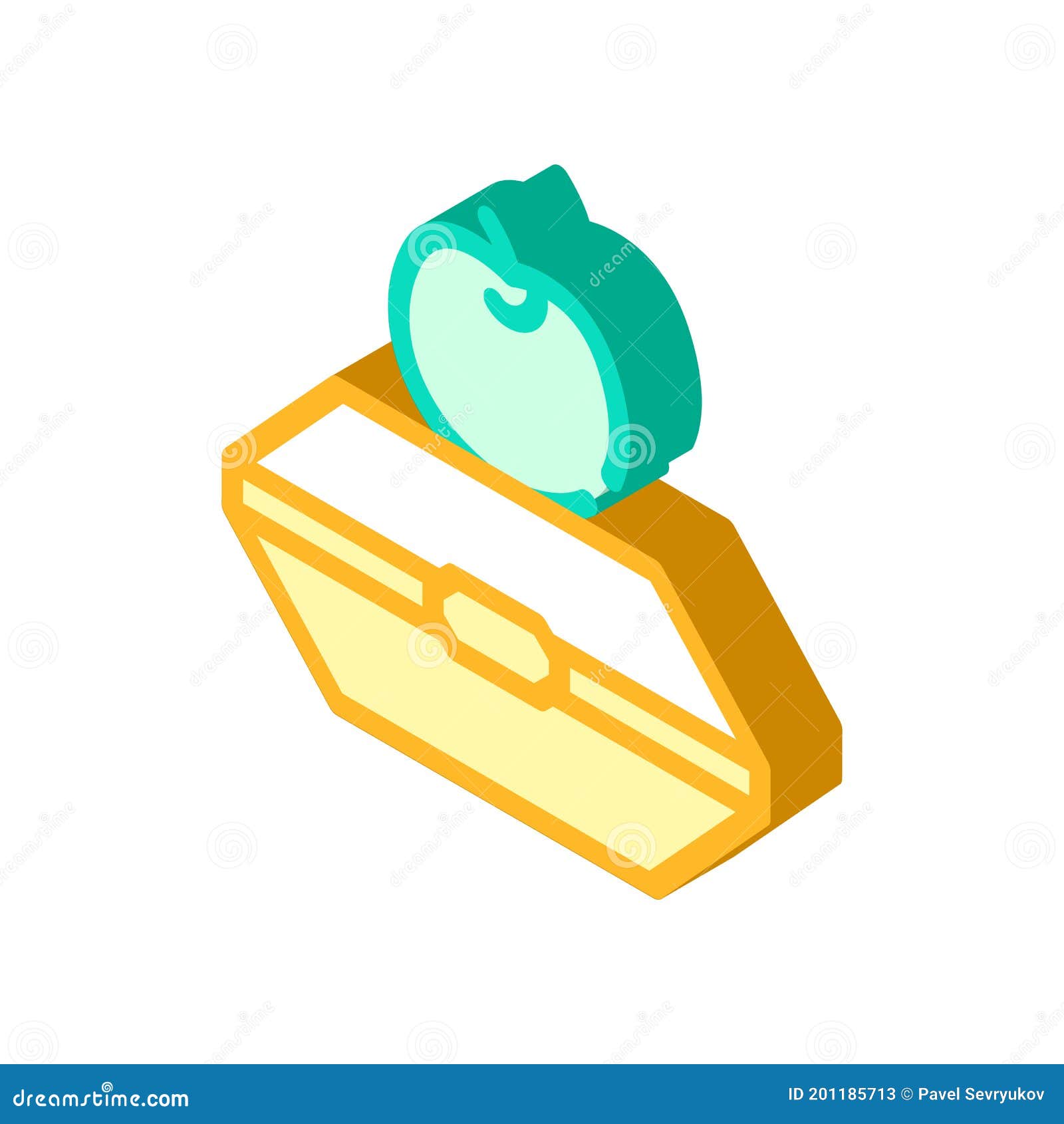 food in box isometric icon  