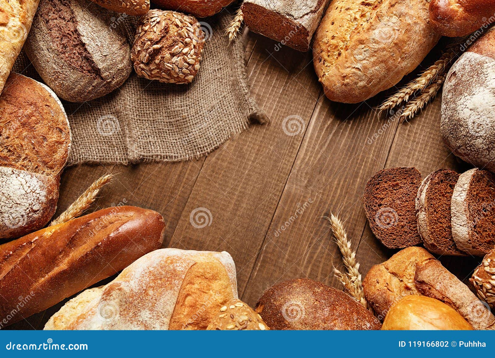 food. bread and bakery on wooden background