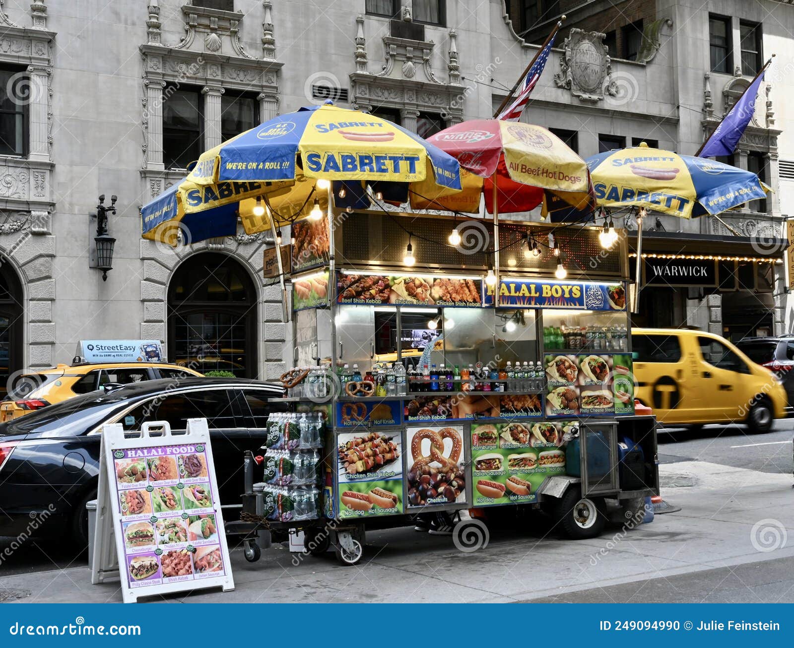 Food Cart on a New York City Street Editorial Image - Image of roasted