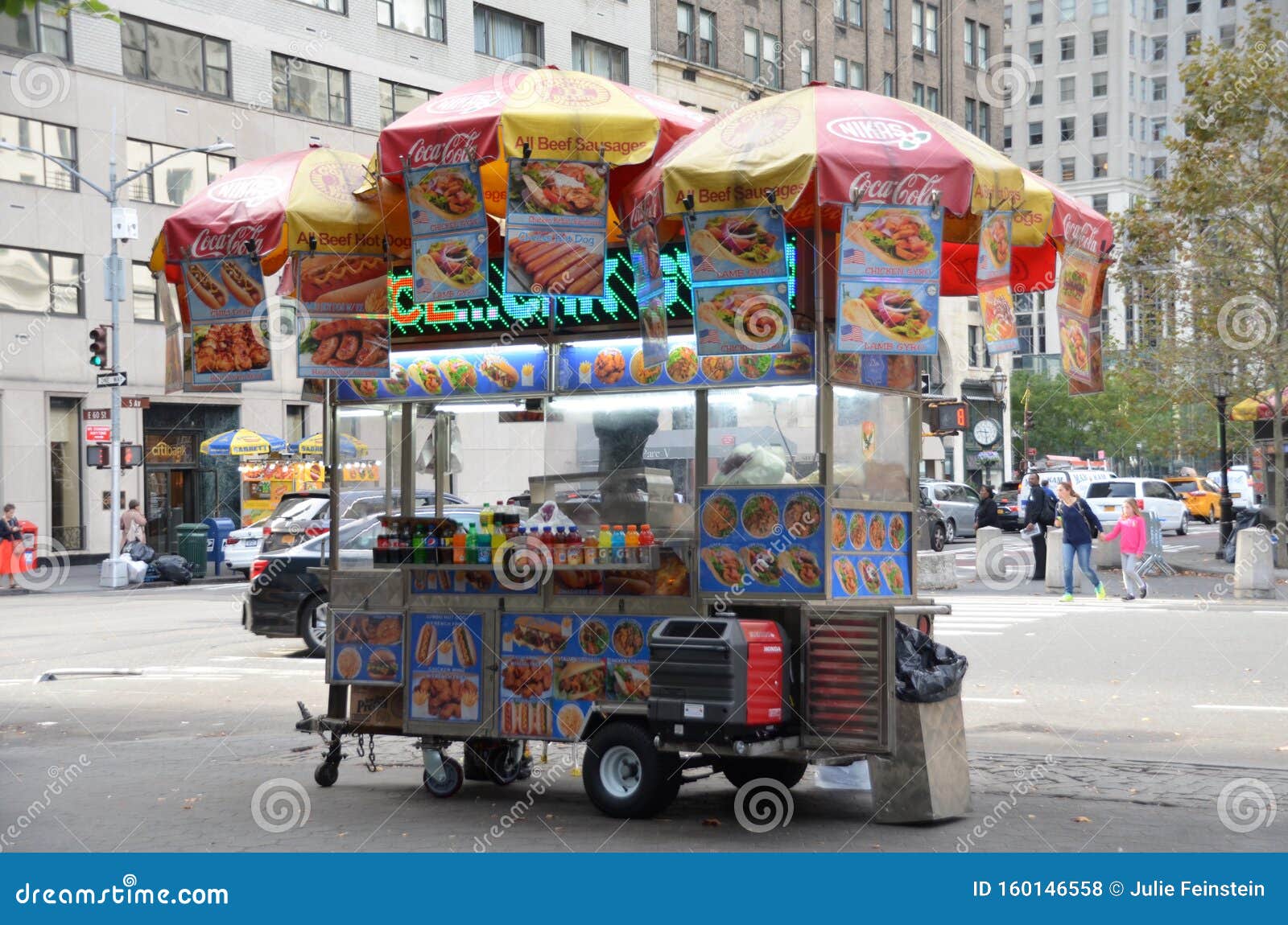 New York City Food Cart editorial stock photo. Image of food - 160146558