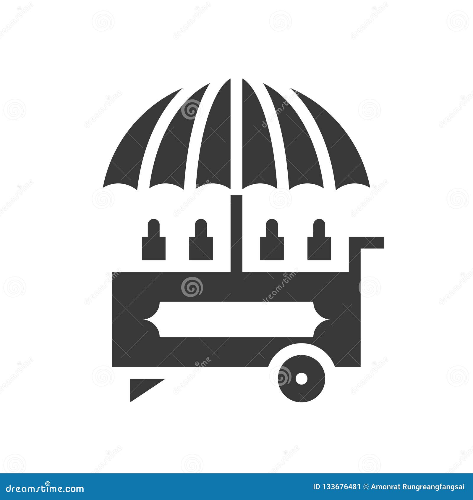 food cart  icon, amusement park related solid style