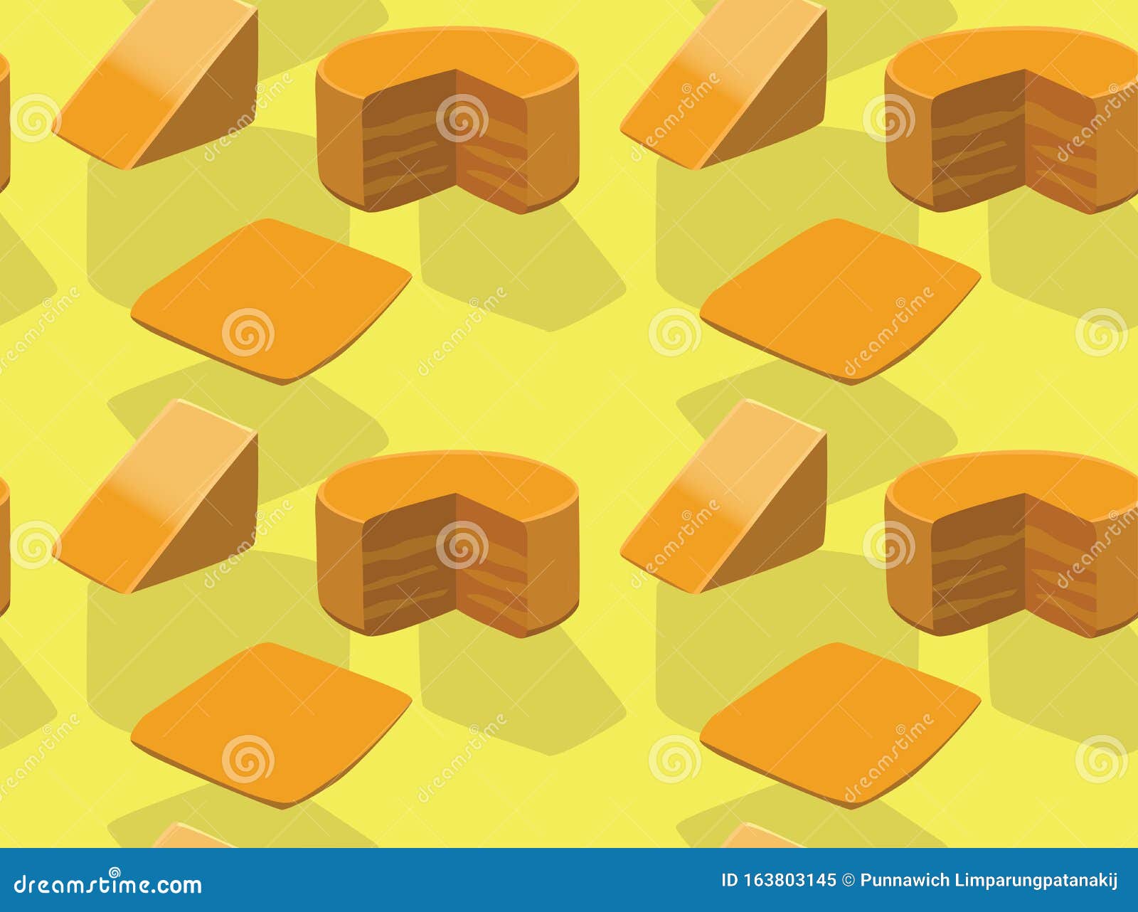 Food Cheese Cheddar Vector Seamless Background Wallpaper Stock Vector