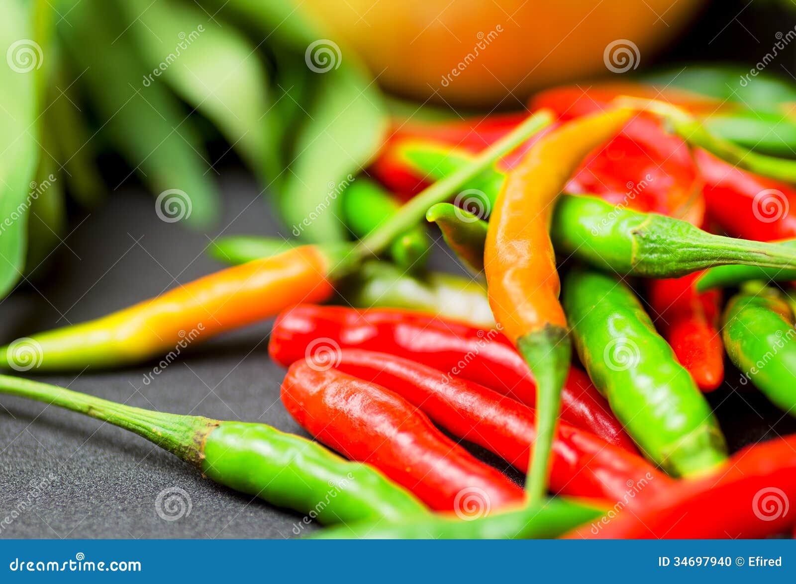 Chilli Pepper on a Kitchen Table Stock Photo Image of agriculture