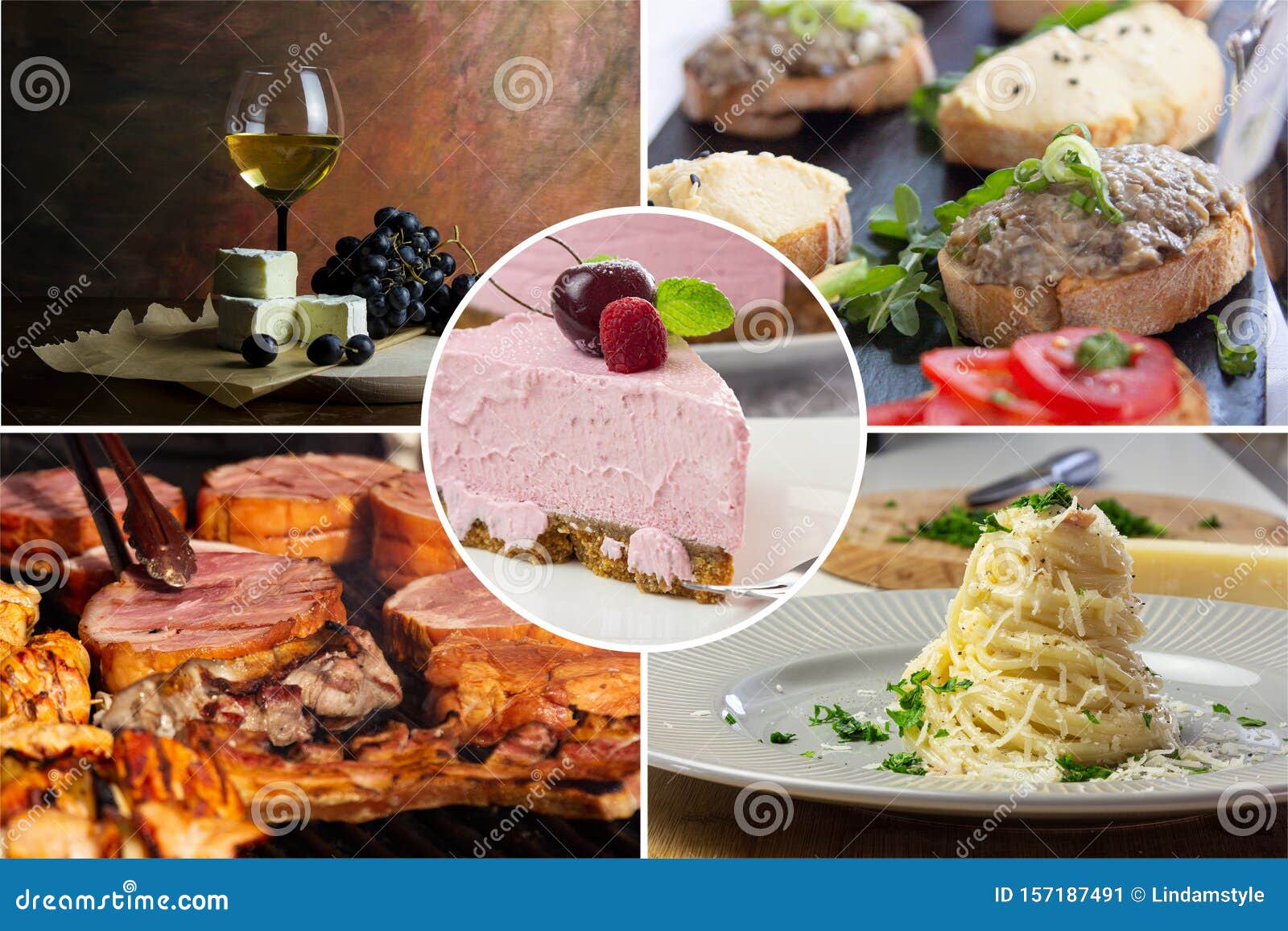 Food collage stock image. Image of bread, drink, edible - 157187491