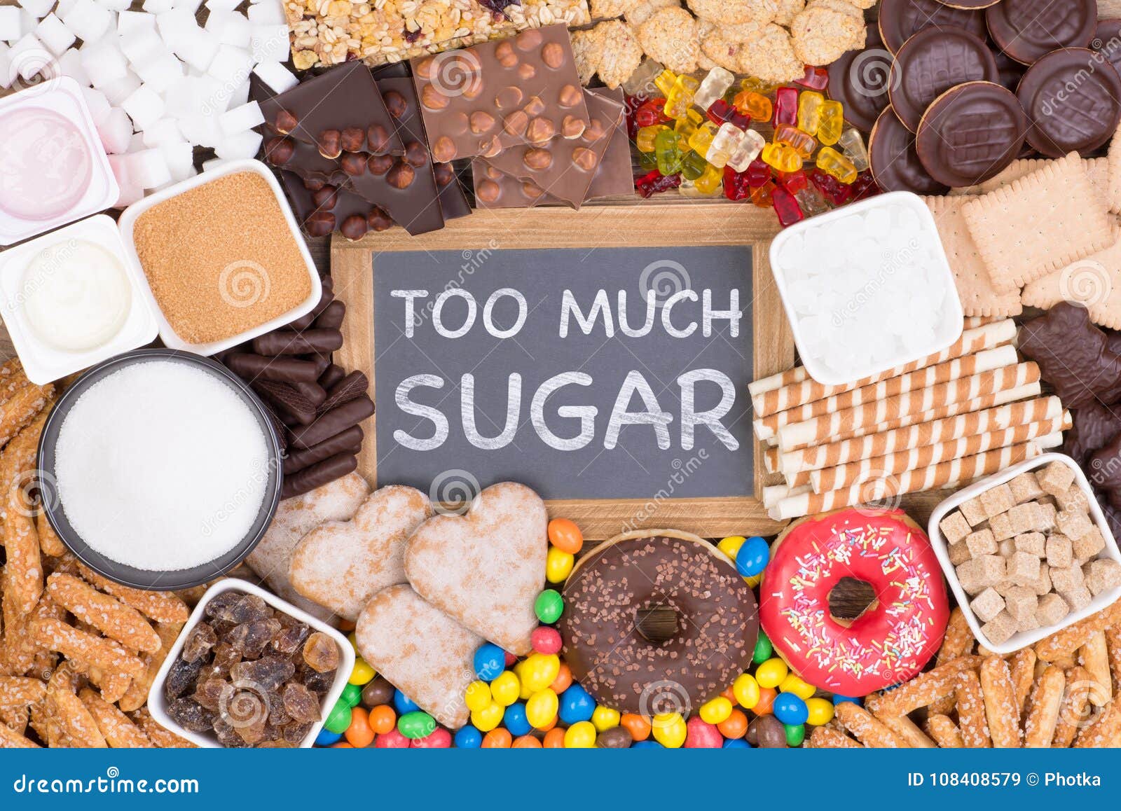 food containing too much sugar