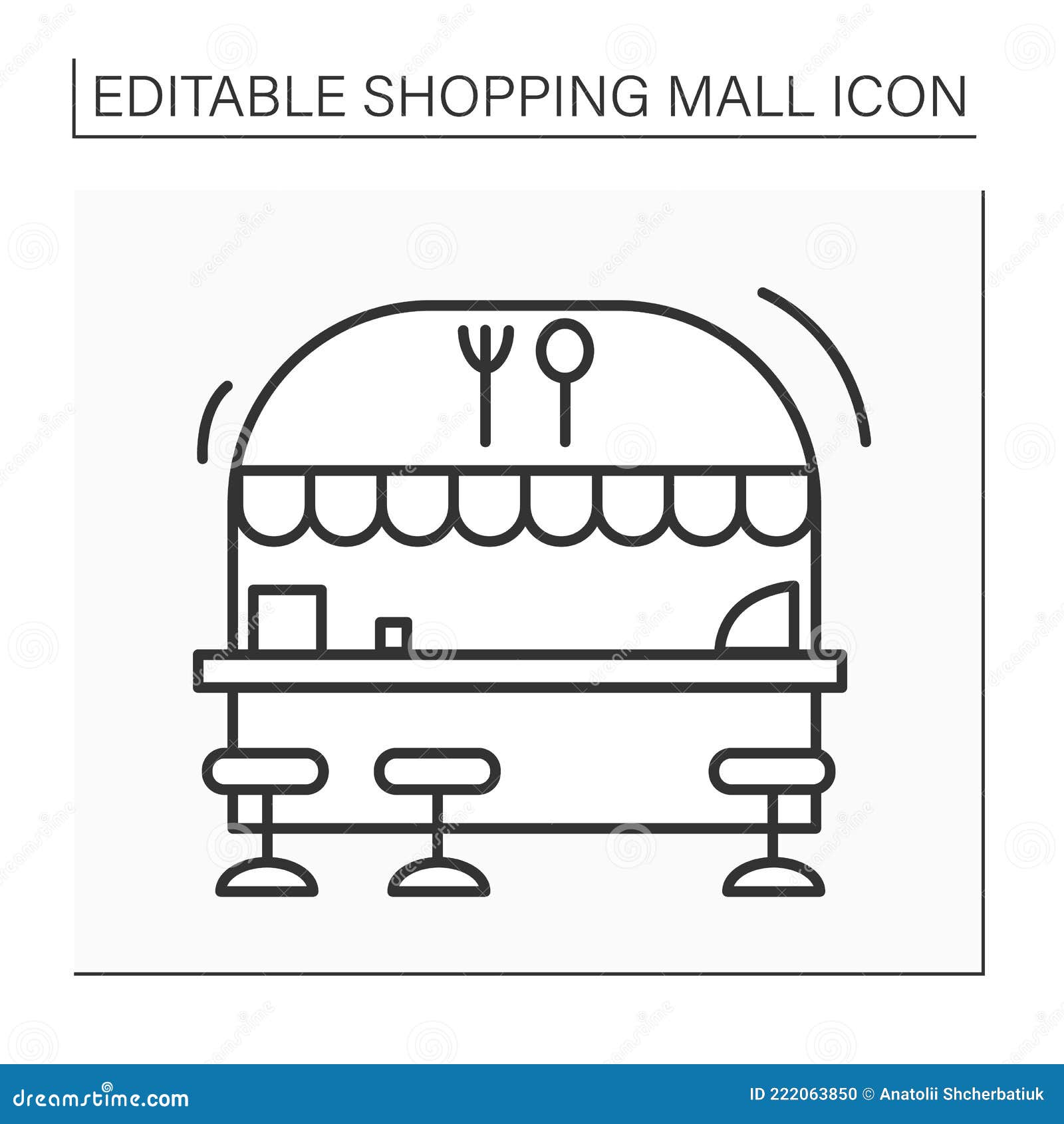 Food court line icon stock vector. Illustration of customer - 222063850