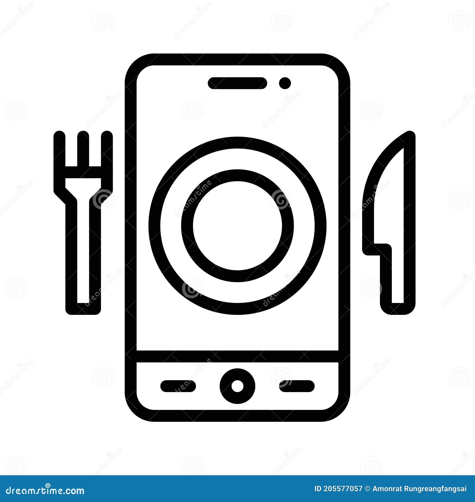Food Delivery App Icon, Mobile Application Vector Illustration Stock ...
