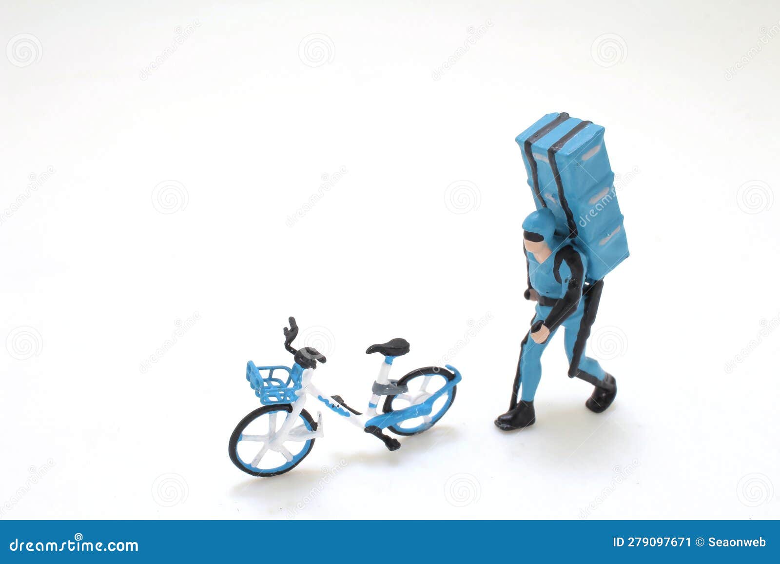 A Food Delivery, with Bicycle Delivering Food Stock Image Image of city, service 279097671