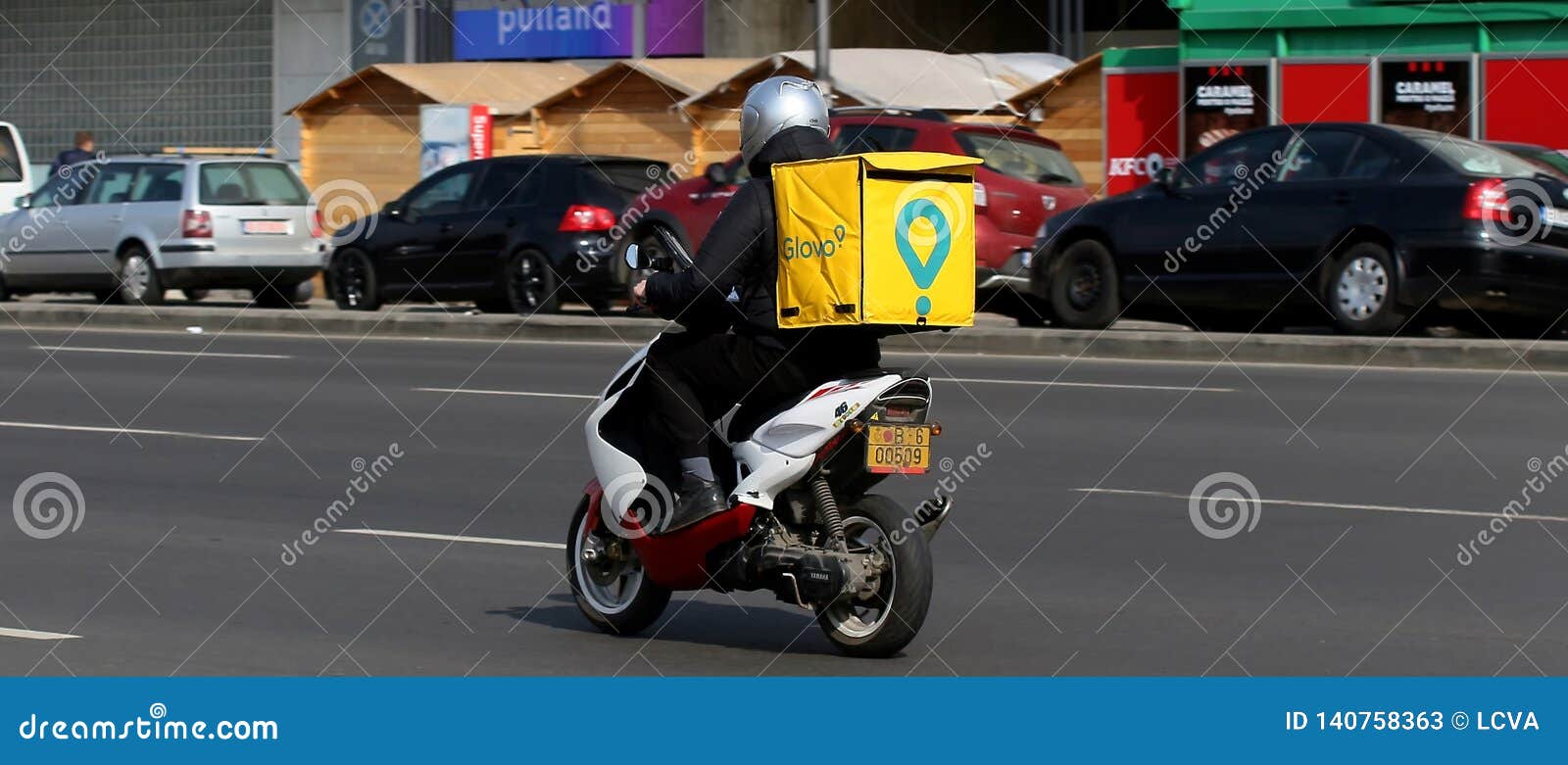 Food Delivery Courier - Bucharest Editorial Stock Photo - Image of city