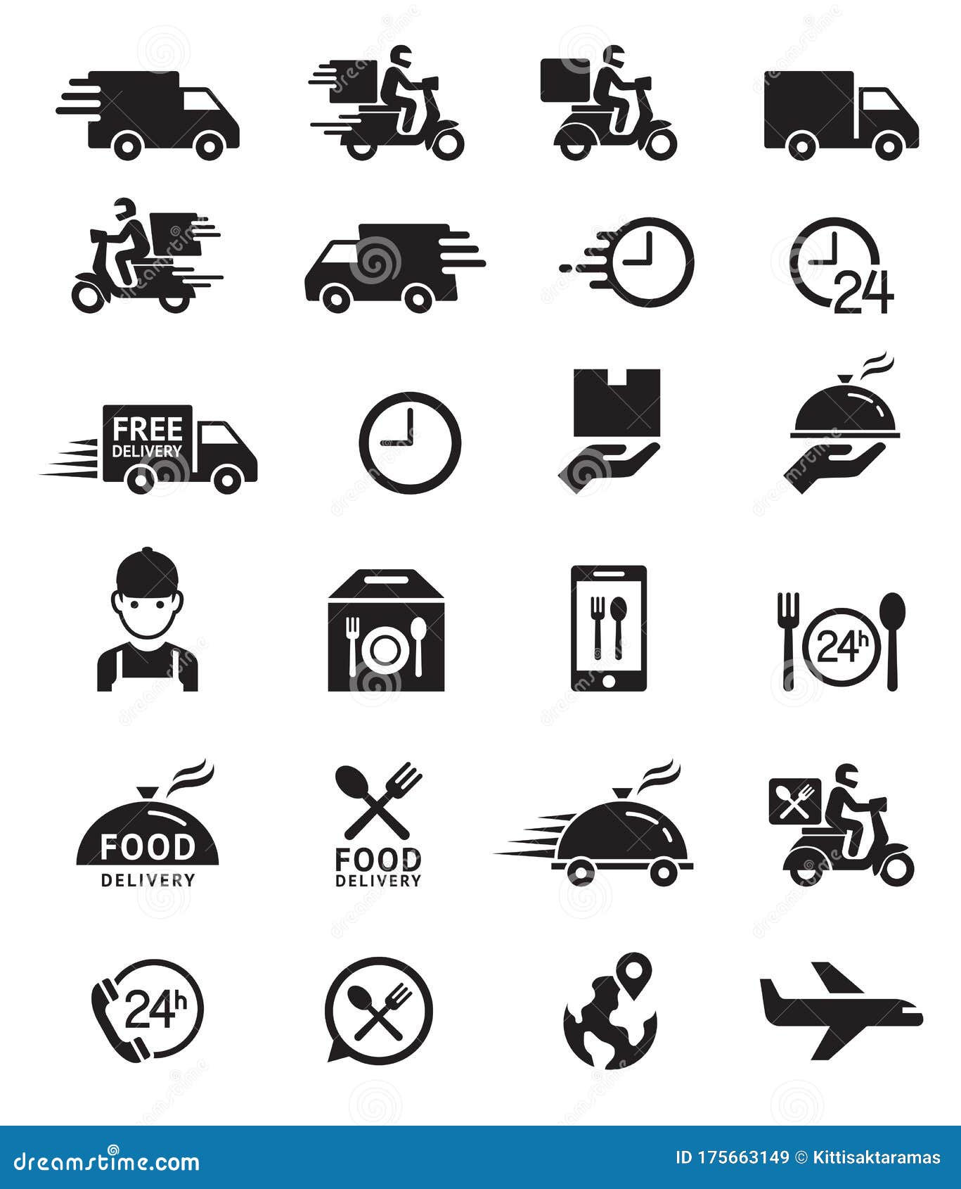 Delivery Icons Cartoon Vector | CartoonDealer.com #79808185