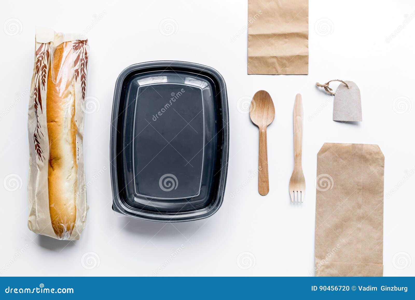 Download Food Delivery With Paper Bags And Sandwich White ...