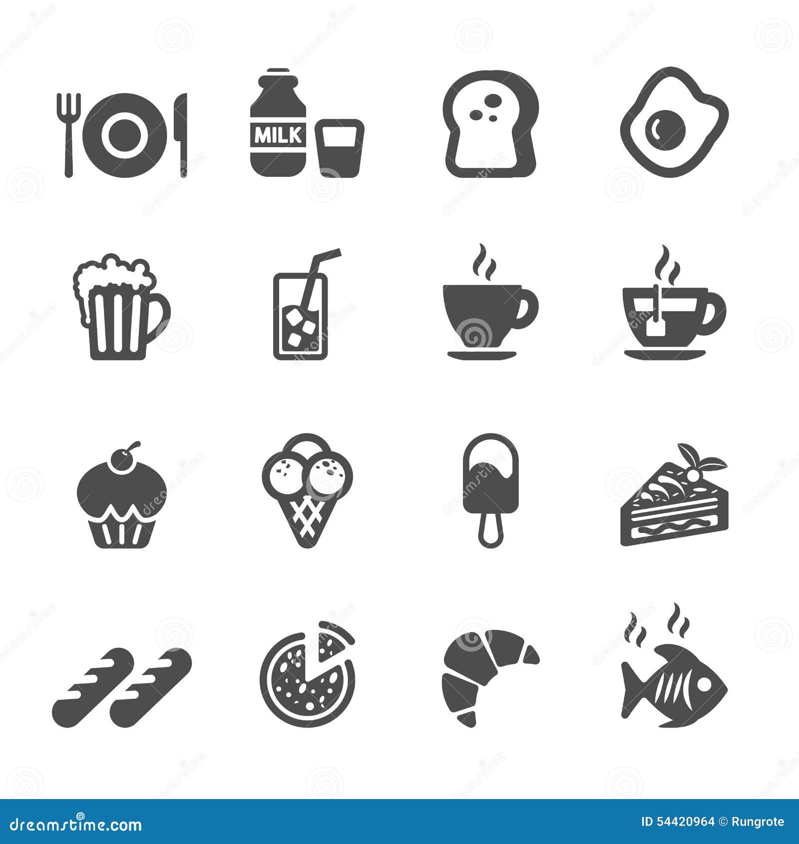 food and drink icon set,  eps10