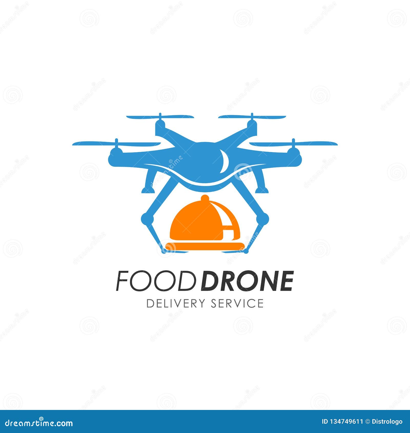 Food Drone Delivery Logo Design Template Stock Vector Illustration of