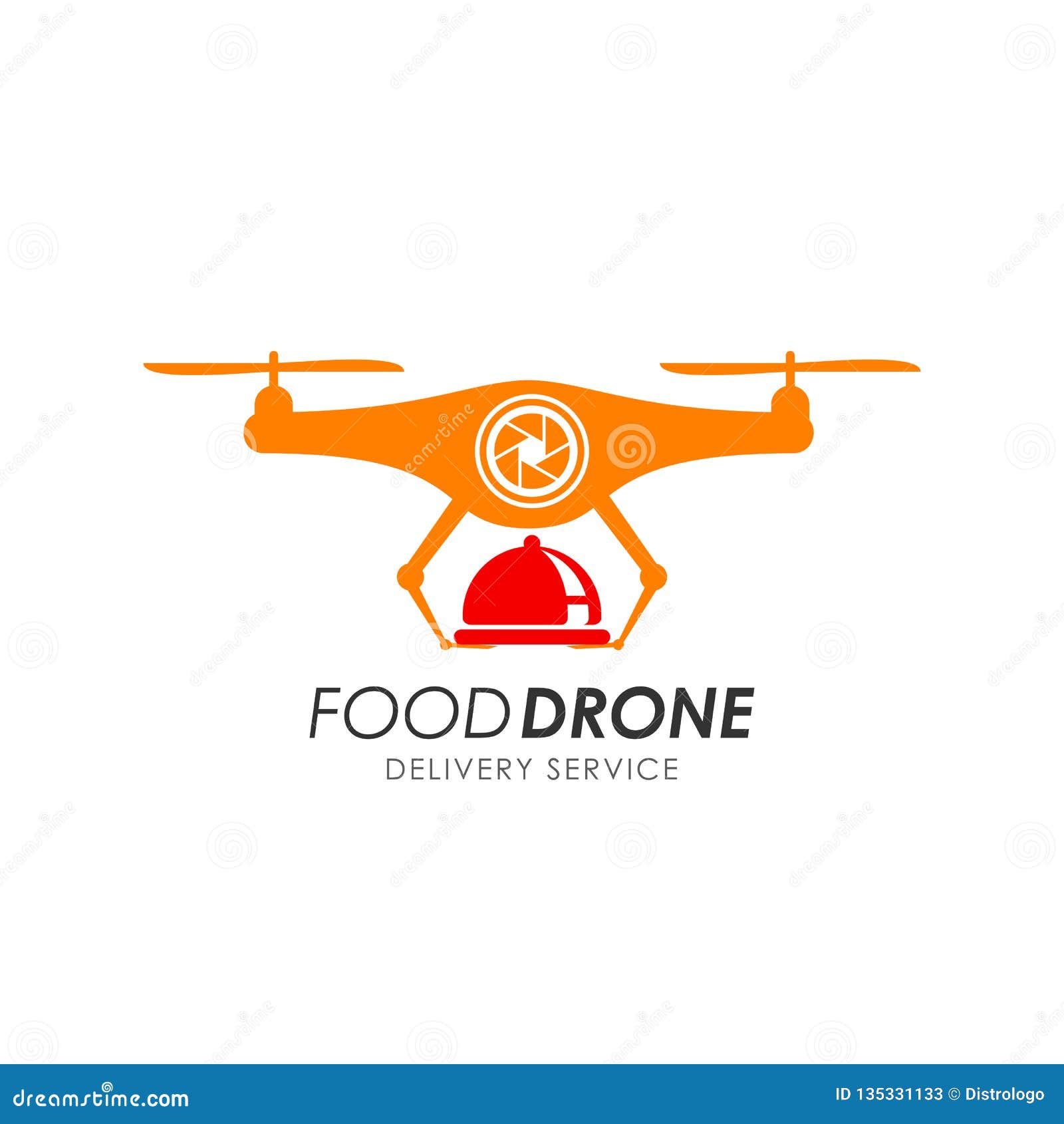 Food Drone Delivery Logo Design Template Stock Vector Illustration of