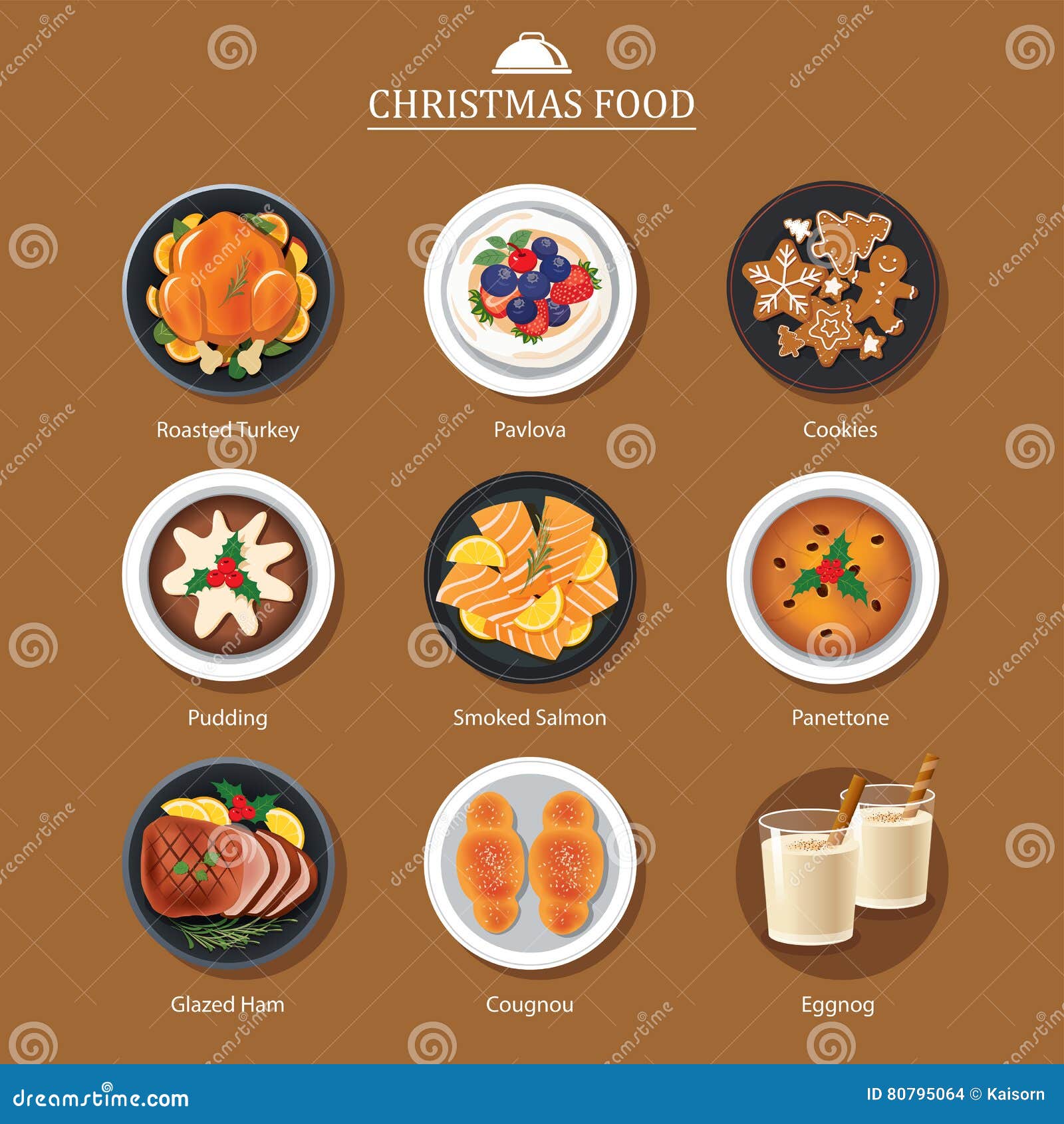 Food for Festival Christmas and Thanksgiving Stock Vector ...