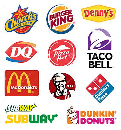 Food Franchises Logo Collection Editorial Photography - Illustration of ...