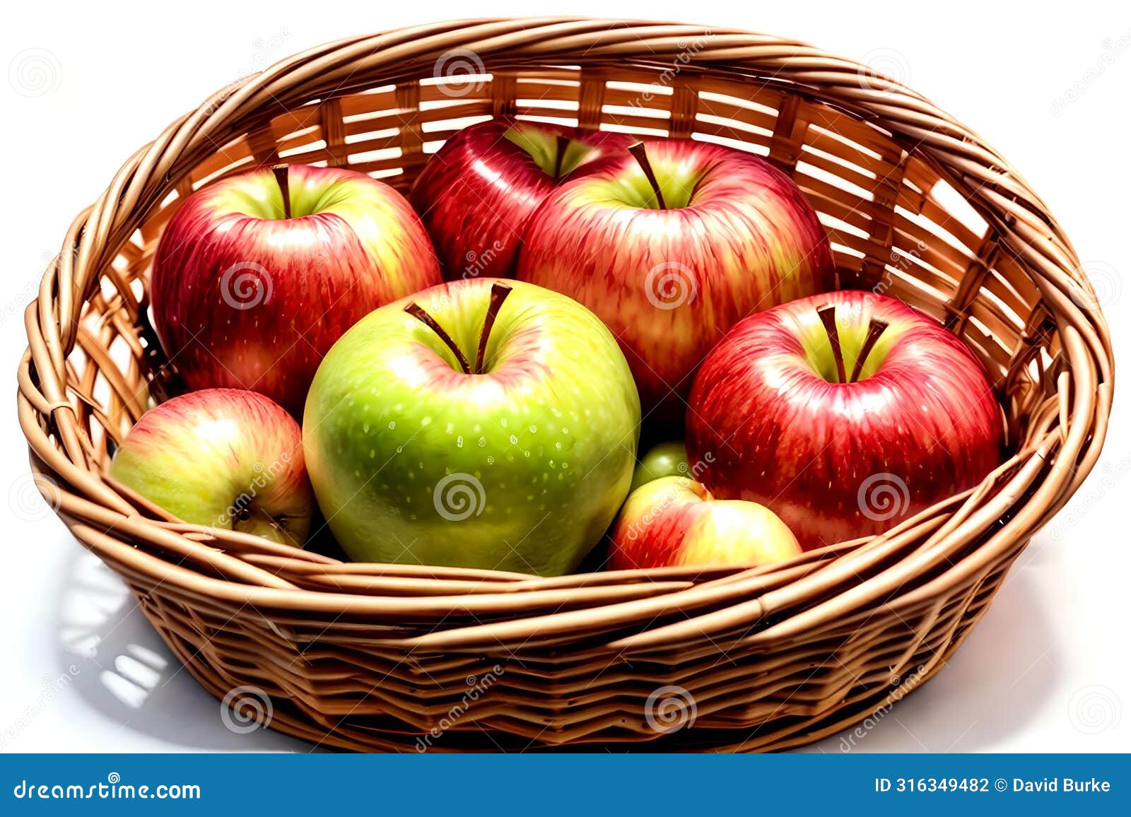 food fruit basket apple red green delicious flavor 