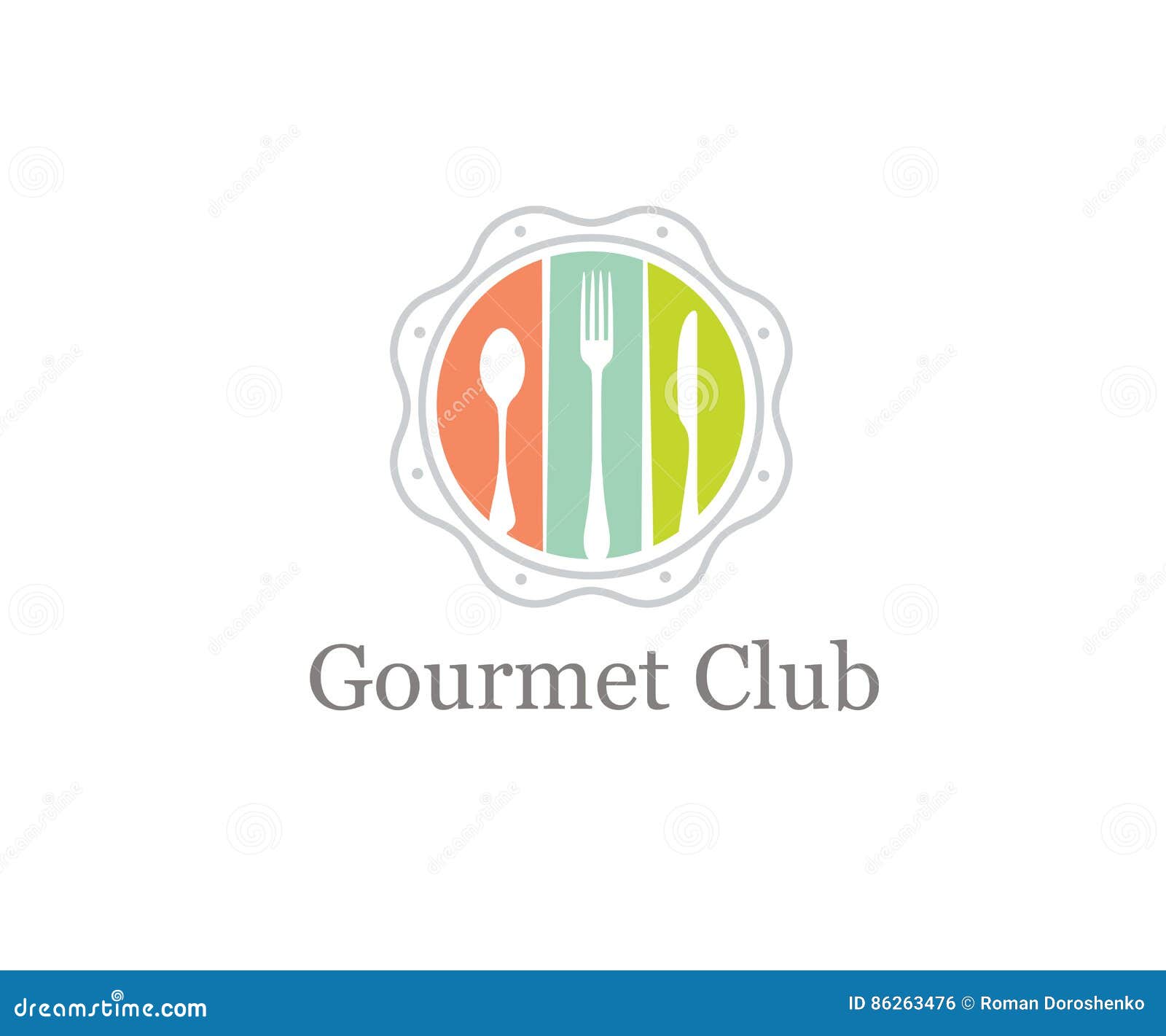 Food Gourmet Club Creative Vector Design Element. Spoon, Fork and Knife