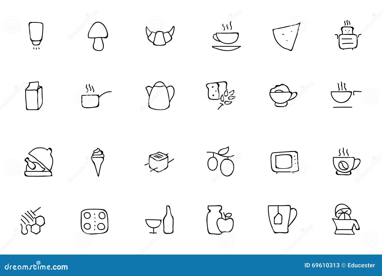 Food Hand Drawn Outline Vector Icons 9 Stock Illustration ...