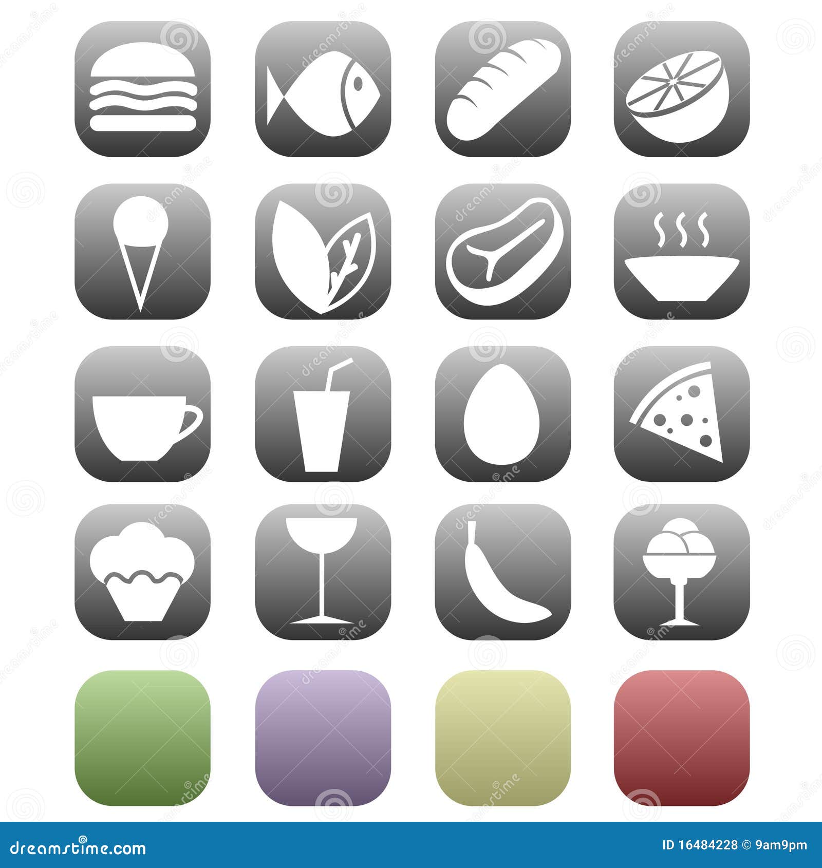 Food icons stock vector. Illustration of symbol, cola - 16484228