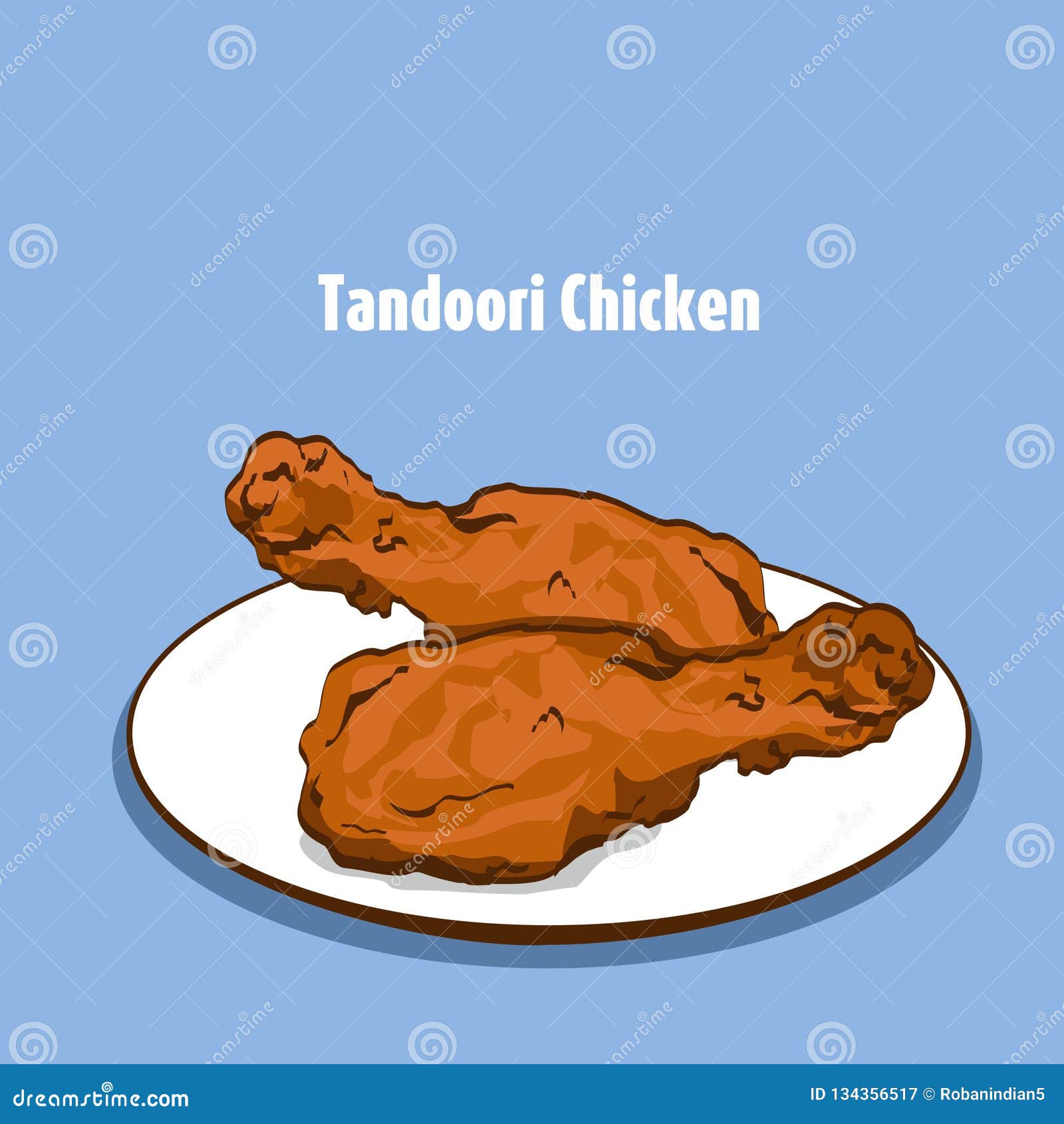 Tandoori Chicken Vector Illustration or Clip Art Stock Vector -  Illustration of chicken, tandoori: 134356517