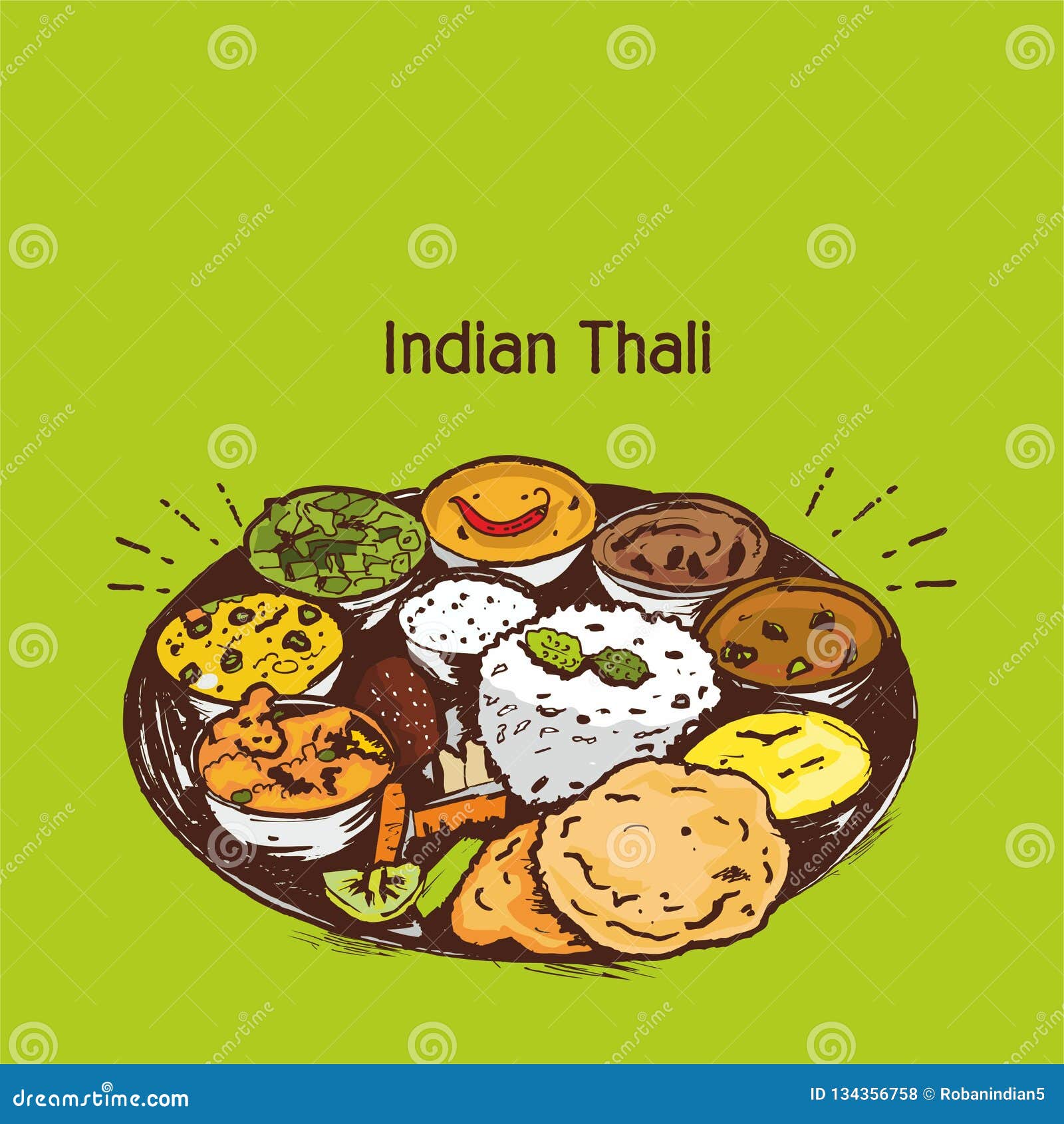 Indian Thali Vector Illustration or Clip Art Stock Vector - Illustration of green, chutney: 134356758 Indian Thali Vector Illustration or Clip Art Stock Vector - Illustration of green, chutney: 134356758