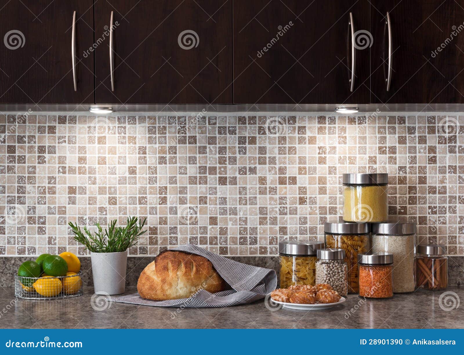 food ingredients in a kitchen with cozy lighting
