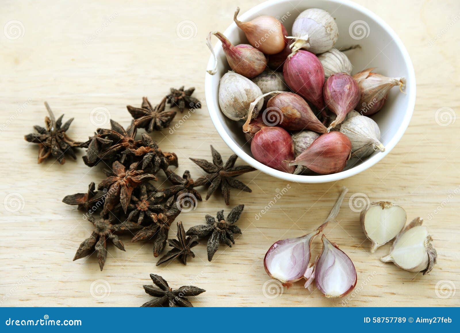 Food Ingredients, Onion and Herb Stock Image Image of cinnamon