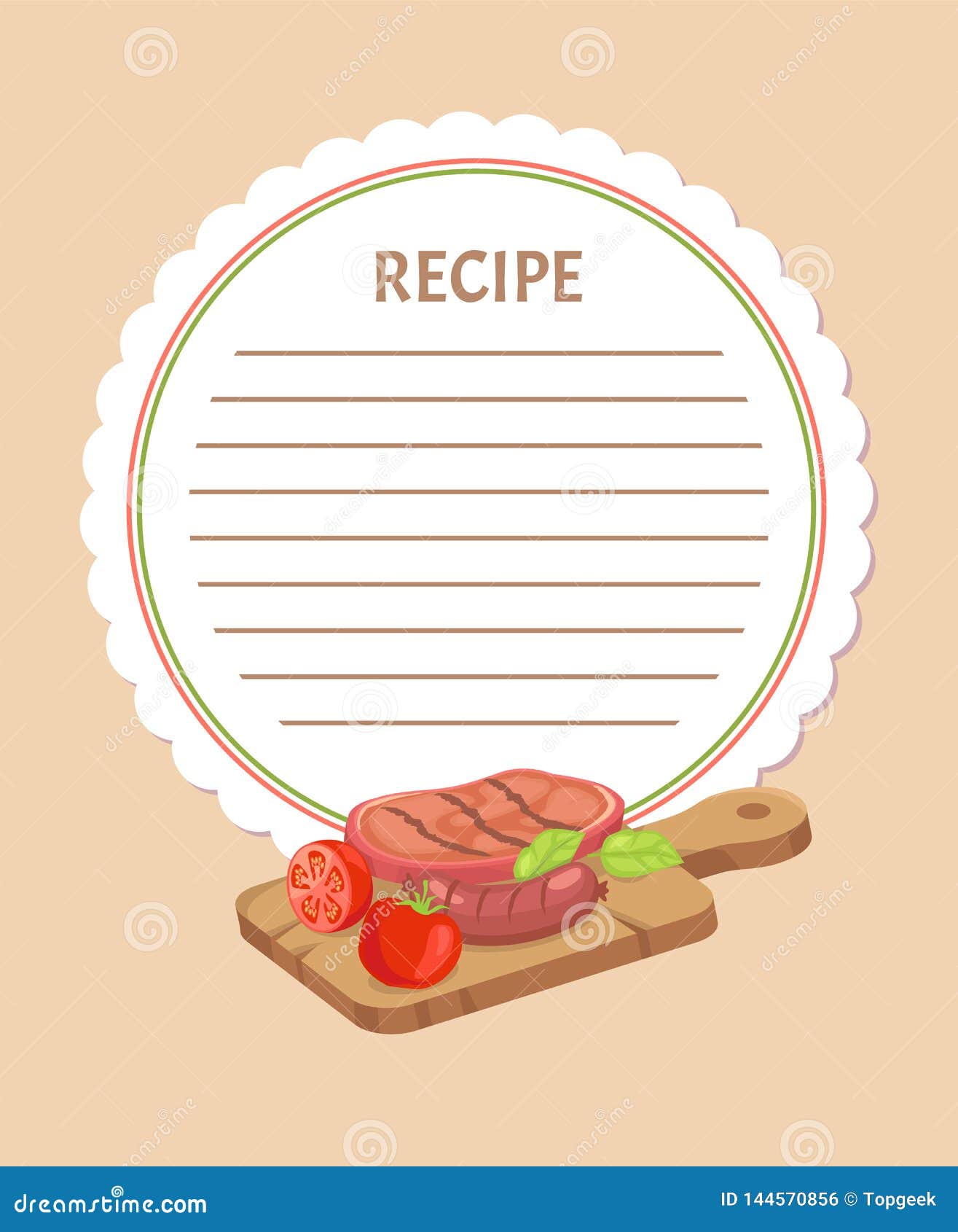 Food Ingredients Wooden Board Recipe Menu Template Stock Vector Food Ingredients Wooden Board Recipe Menu Template Stock Vector