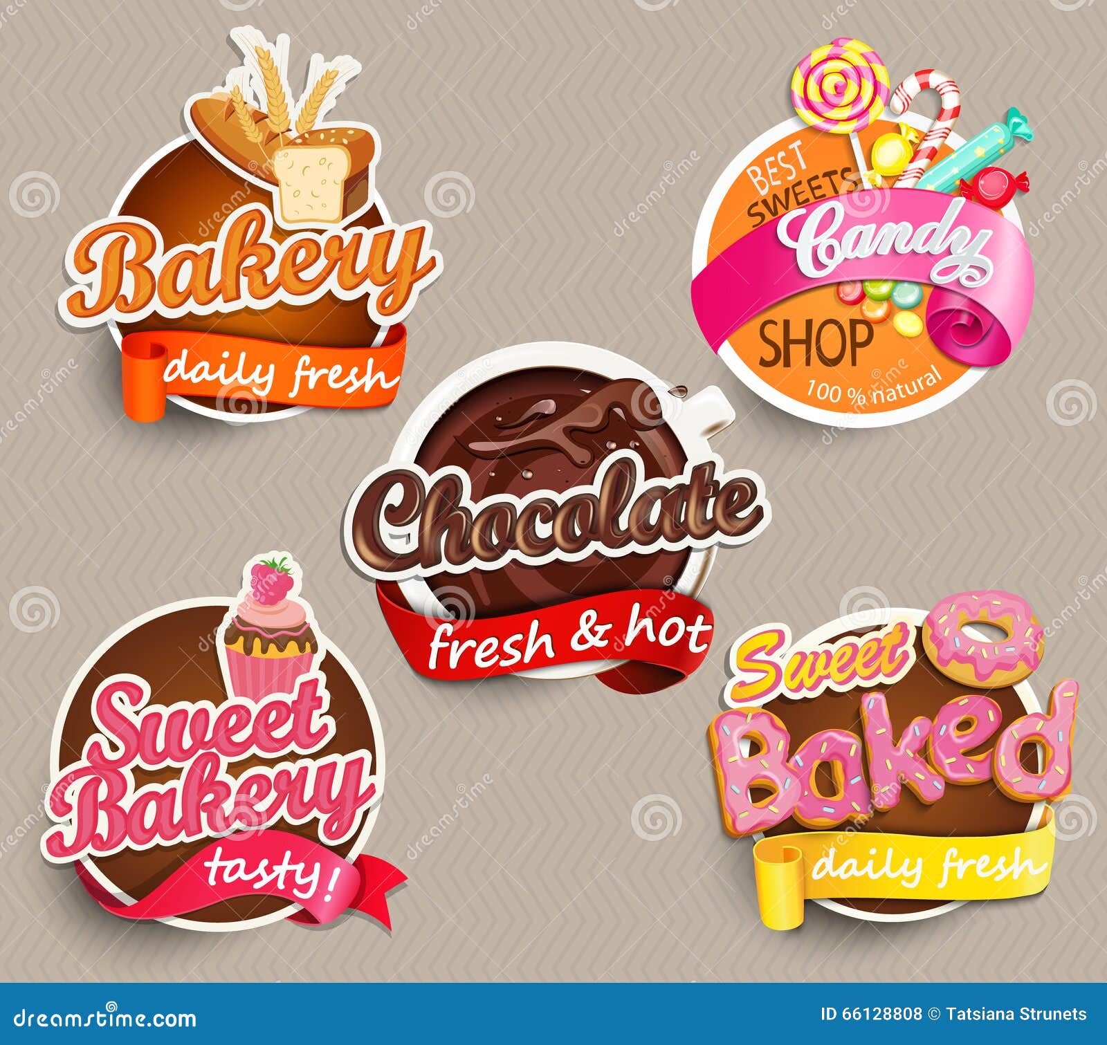 Food Label Or Sticker  Design Template Stock Vector 